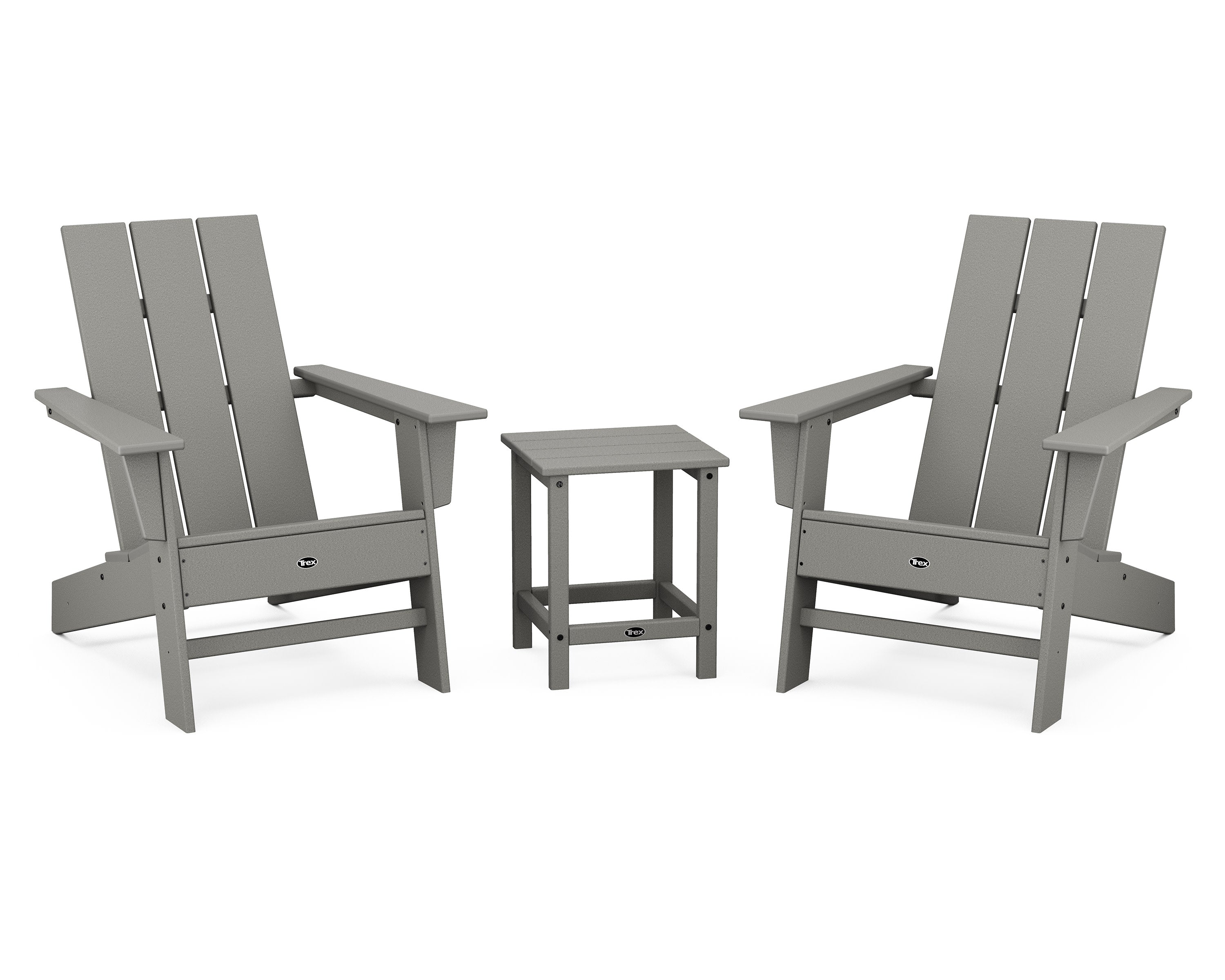 Eastport 3-Piece Modern Adirondack Set in Stepping Stone