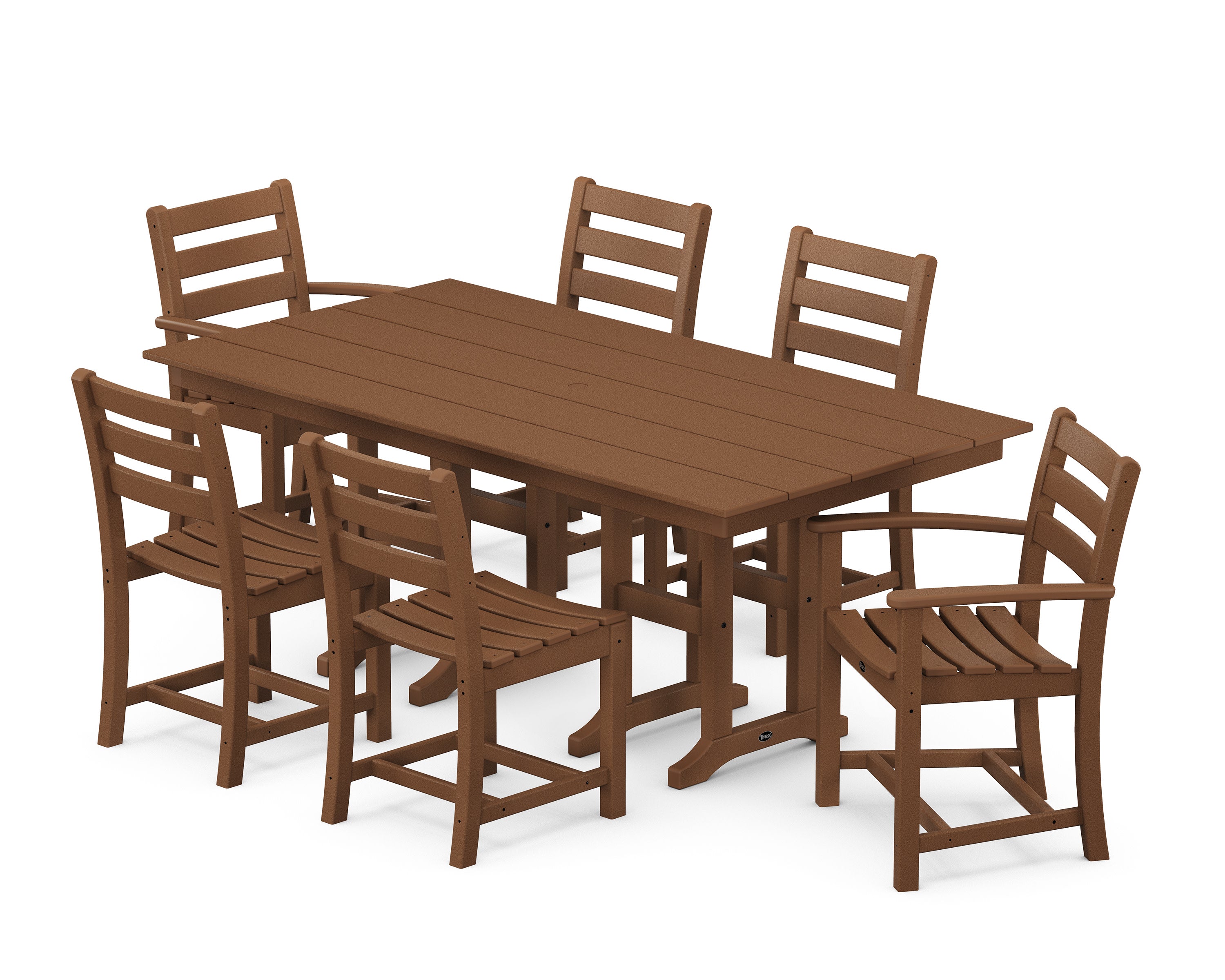 Monterey Bay 7-Piece Farmhouse Dining Set in Tree House