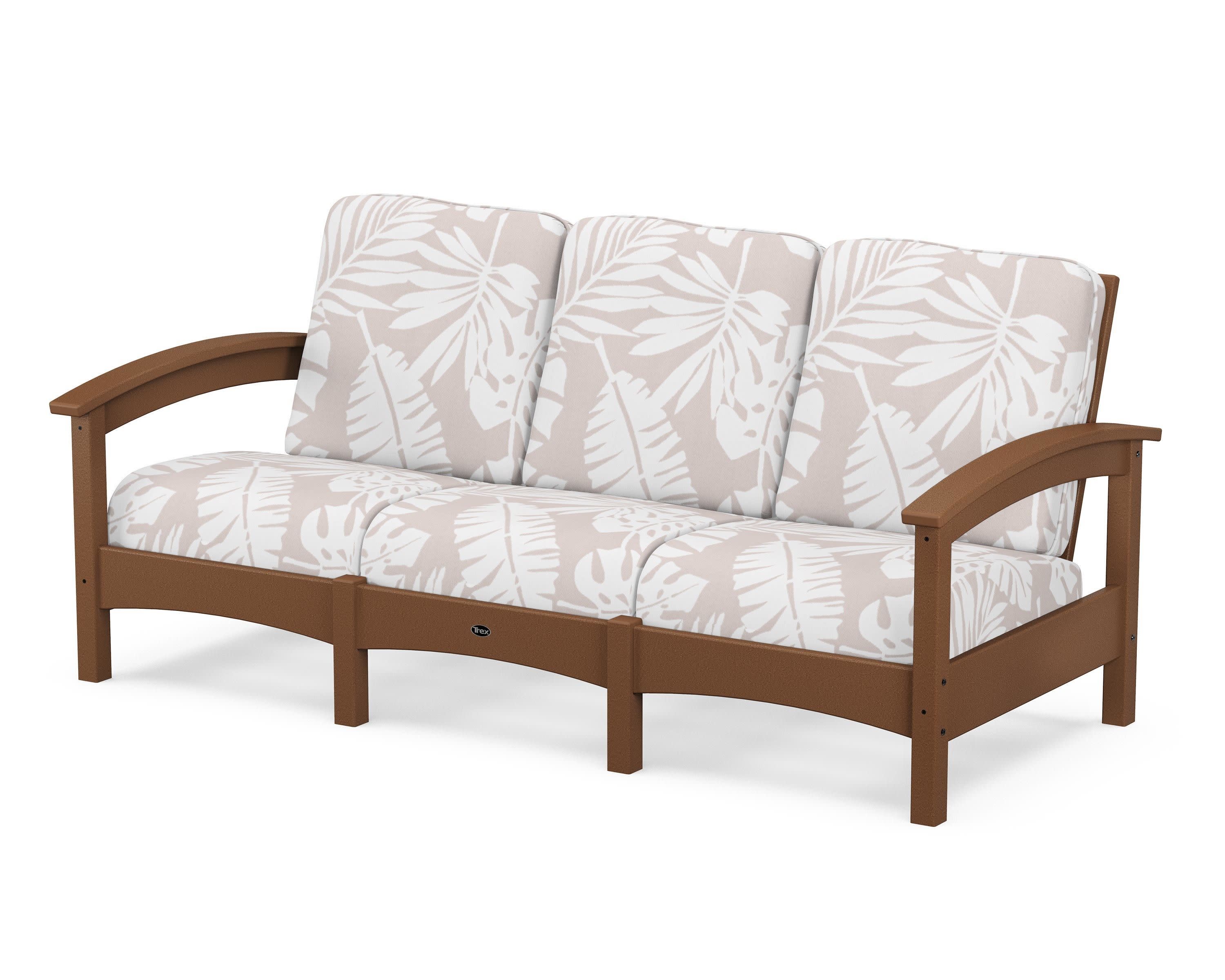 Rockport Club Sofa in Tree House / Leaf Dune Burlap