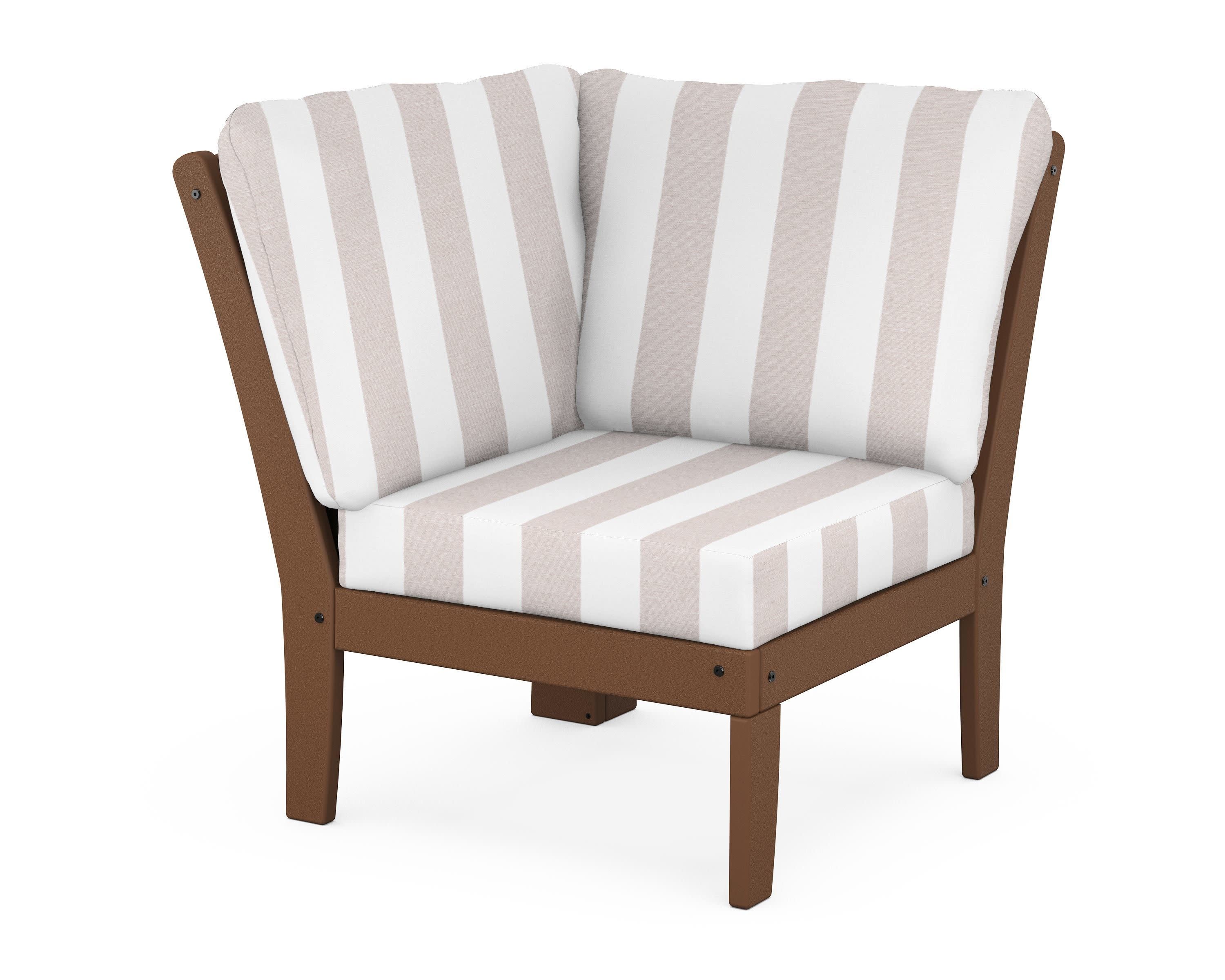Yacht Club Modular Corner Chair in Tree House / Cabana Stripe Dune Burlap