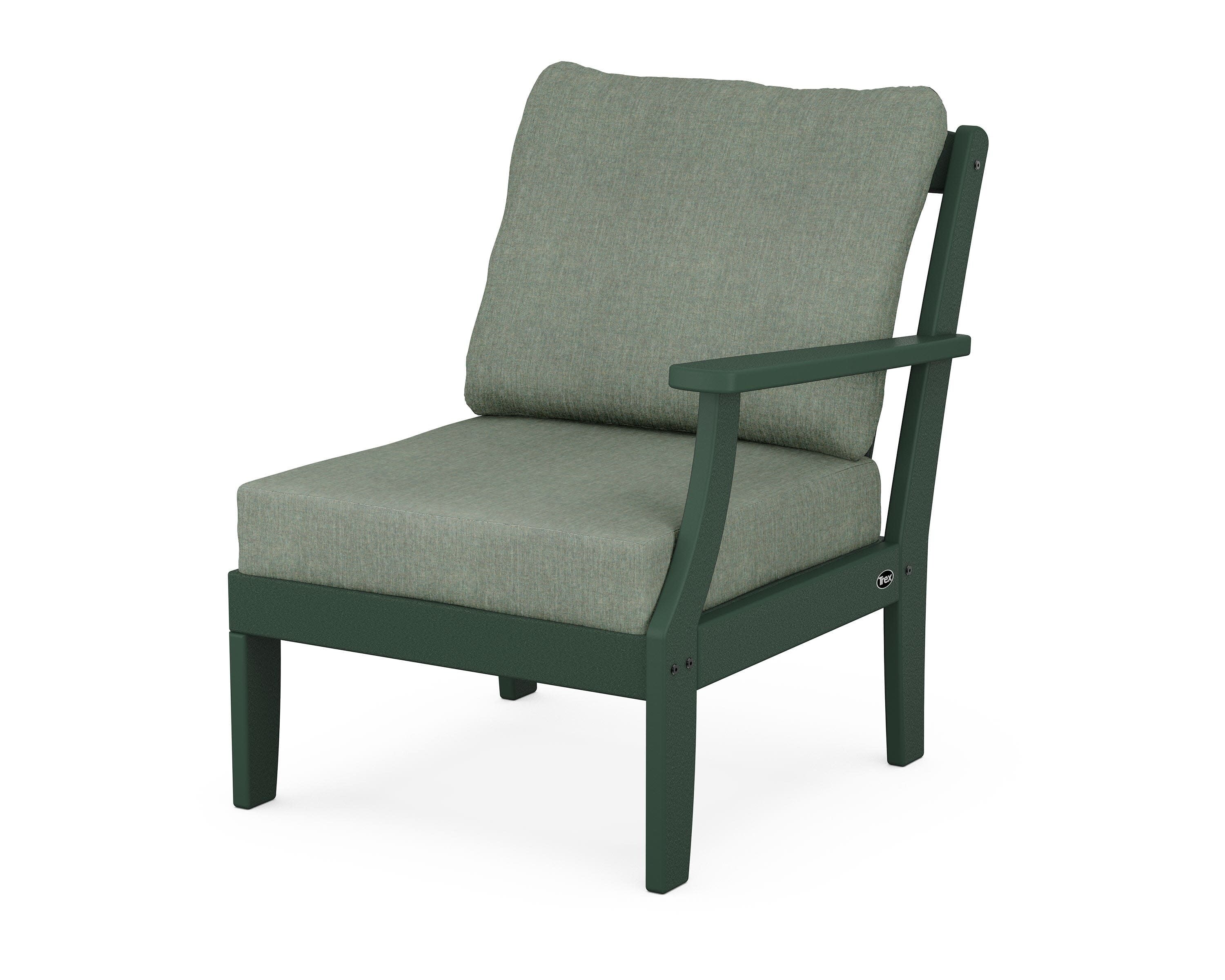Yacht Club Modular Right Arm Chair in Rainforest Canopy / Cast Sage