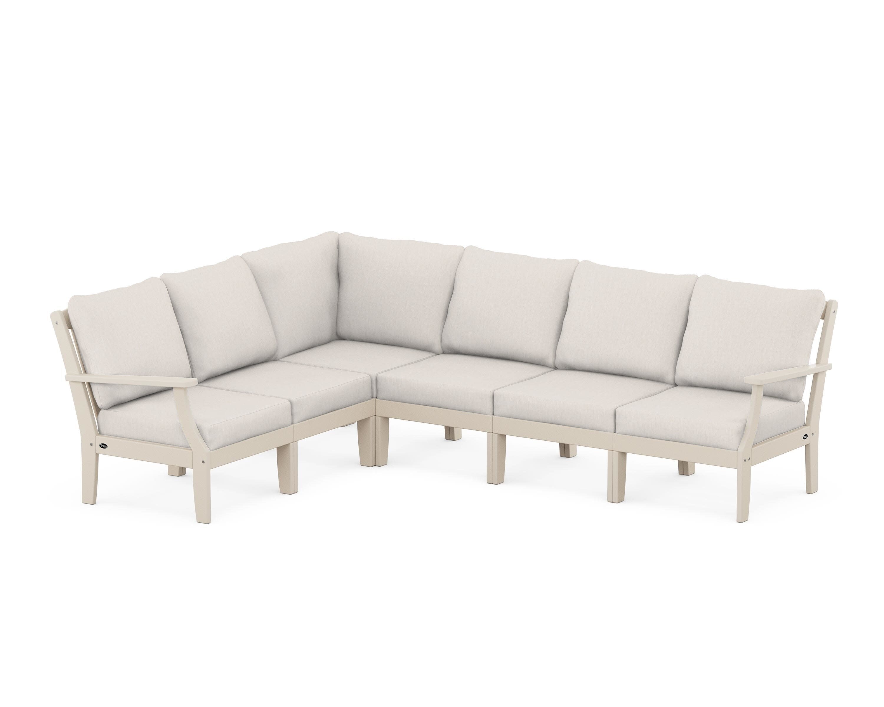 Yacht Club Modular 6-Piece Deep Seating Set in Sand Castle / Cast Ash