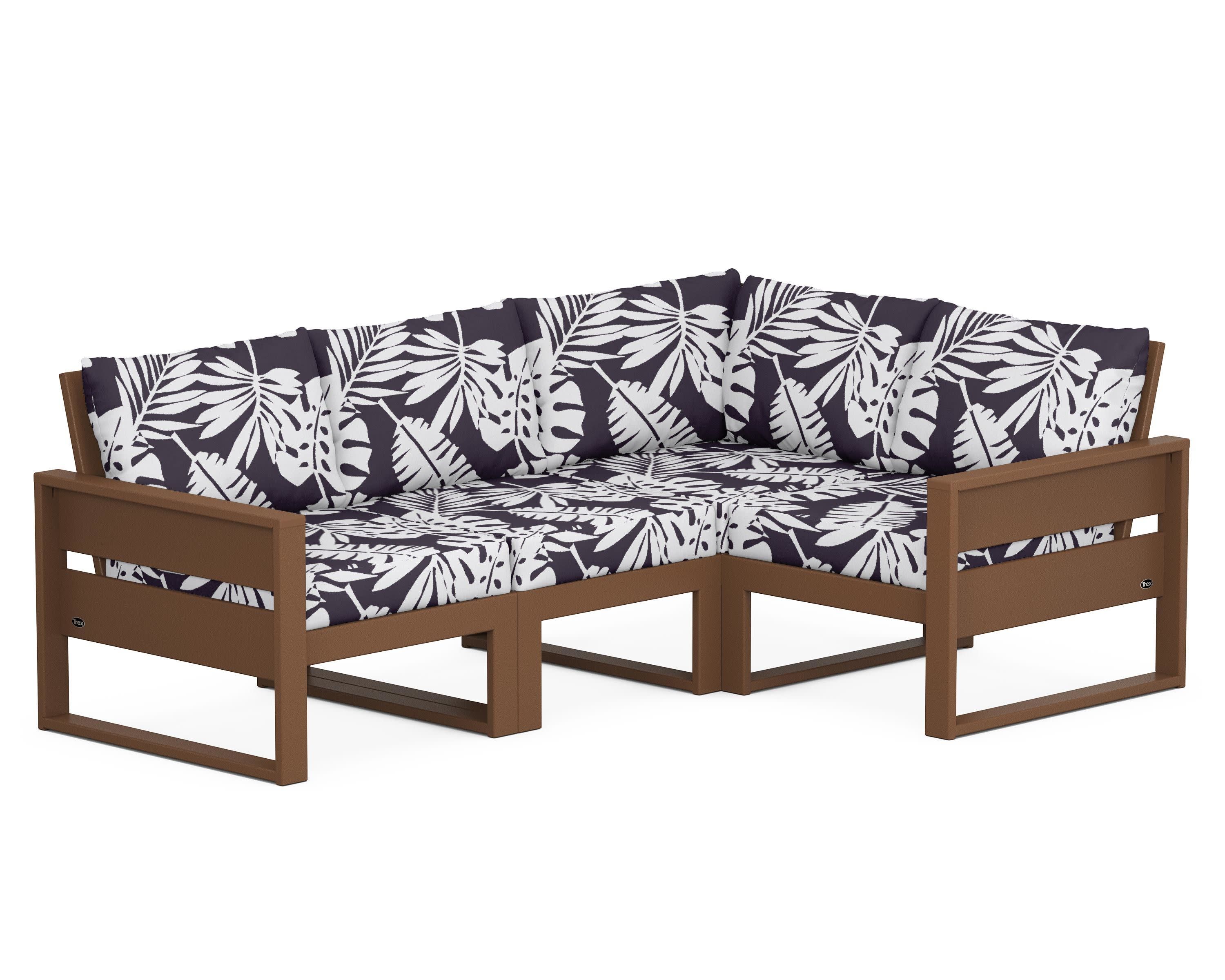 Eastport 4- Piece Sectional in Tree House / Leaf Navy