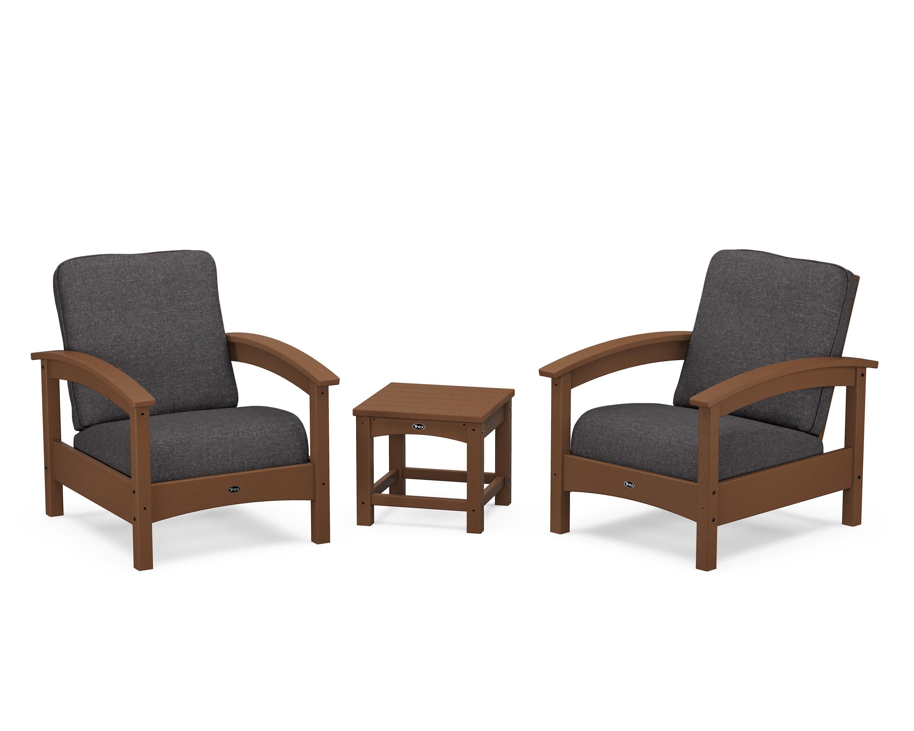 Rockport Club 3-Piece Deep Seating Conversation Set in Tree House / Ash Charcoal