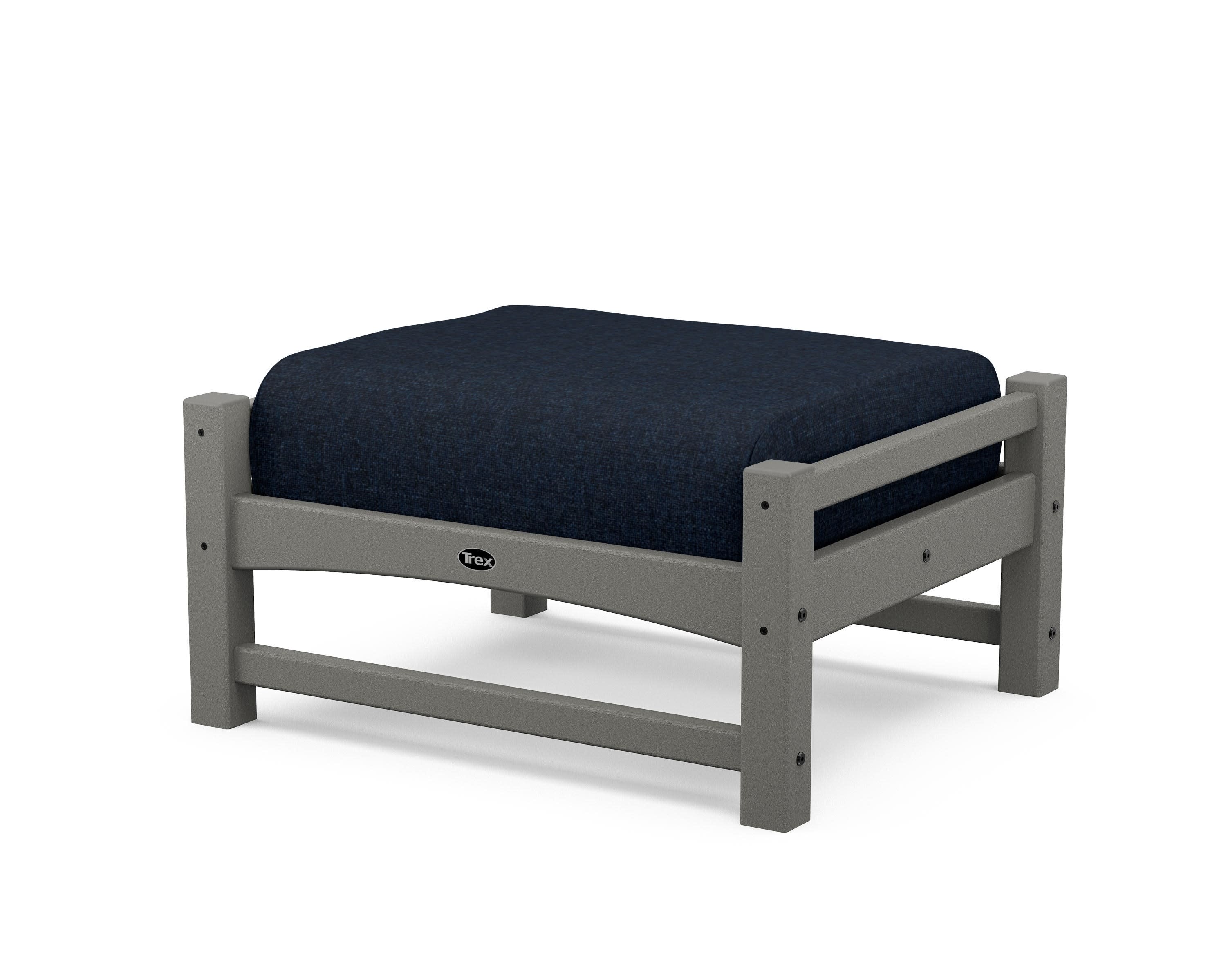 Rockport Club Ottoman in Stepping Stone / Marine Indigo