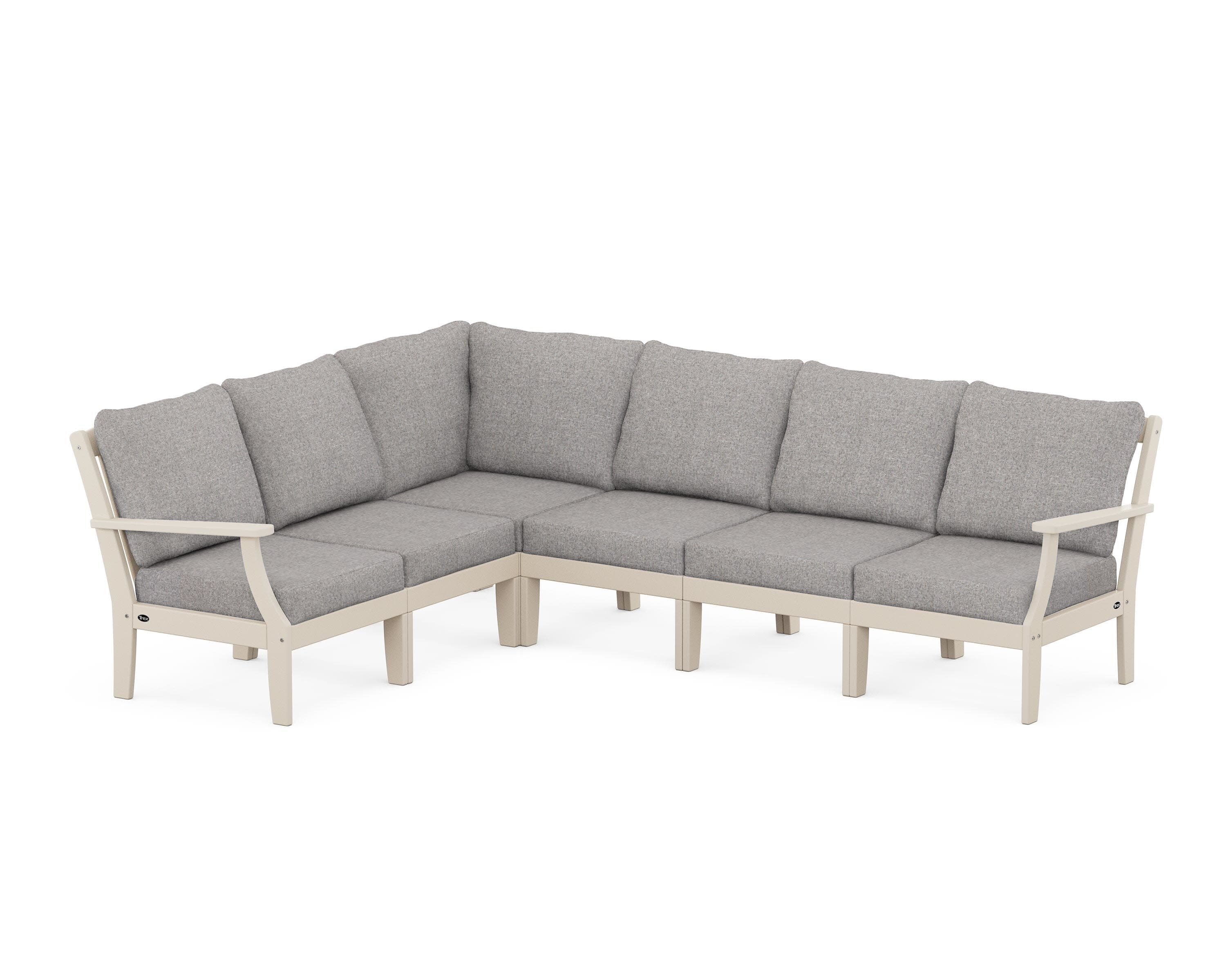Yacht Club Modular 6-Piece Deep Seating Set in Sand Castle / Grey Mist