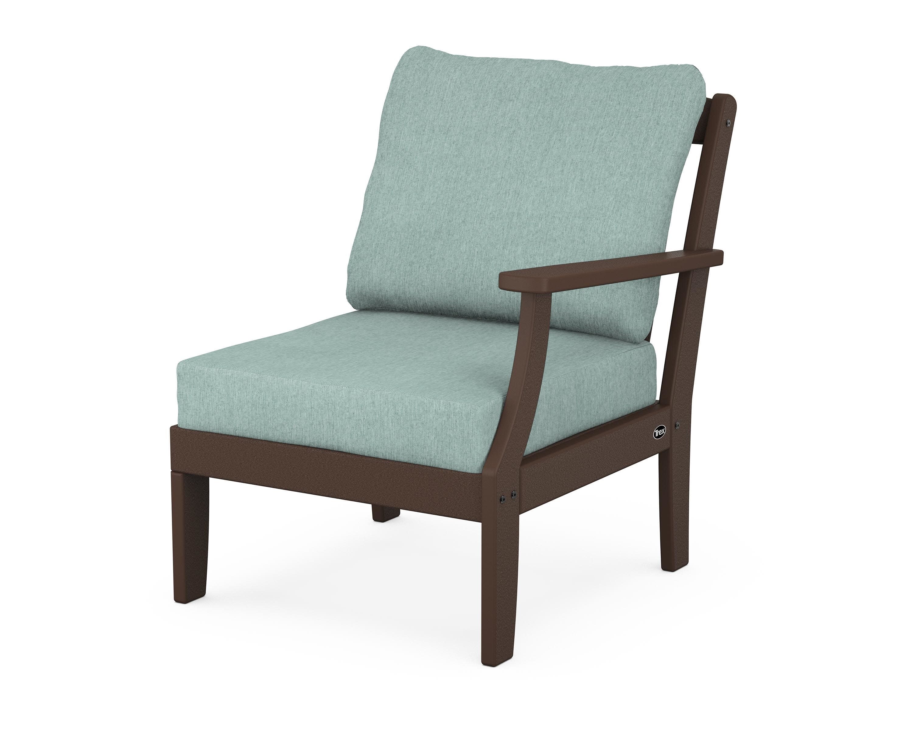 Yacht Club Modular Right Arm Chair in Vintage Lantern / Glacier Spa