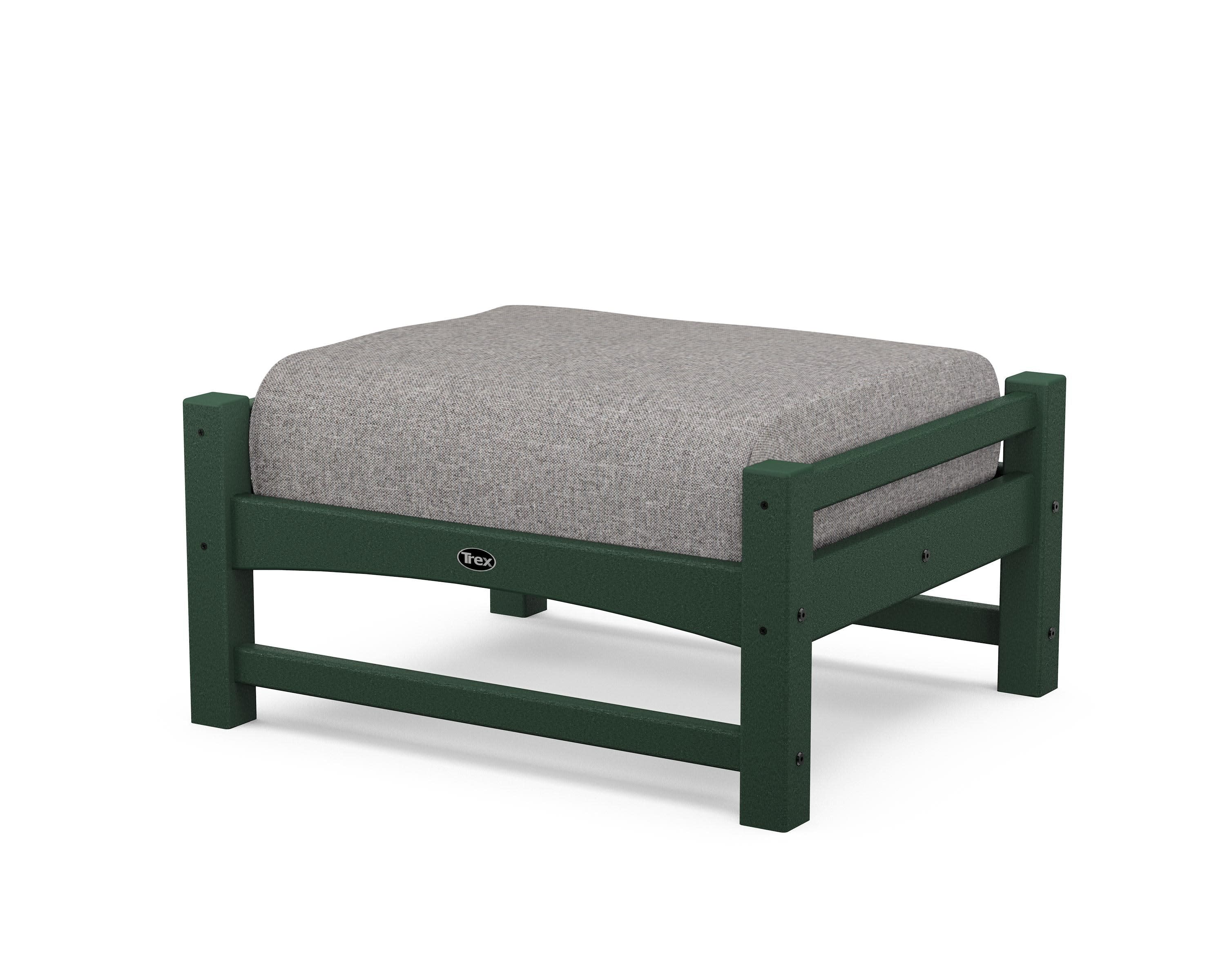 Rockport Club Ottoman in Rainforest Canopy / Grey Mist