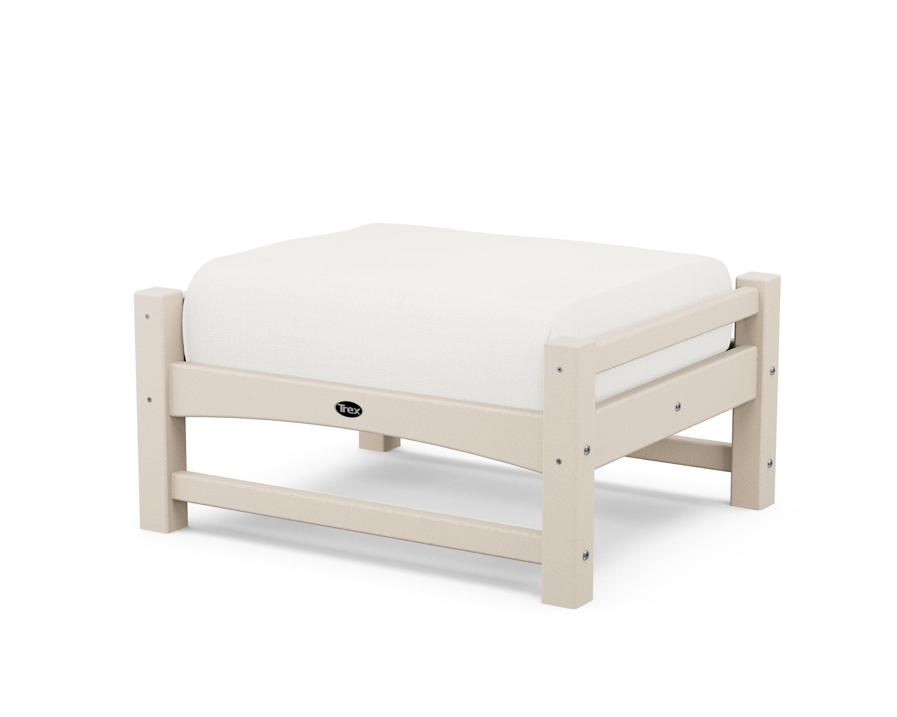 Rockport Club Ottoman in Sand Castle / Natural Linen