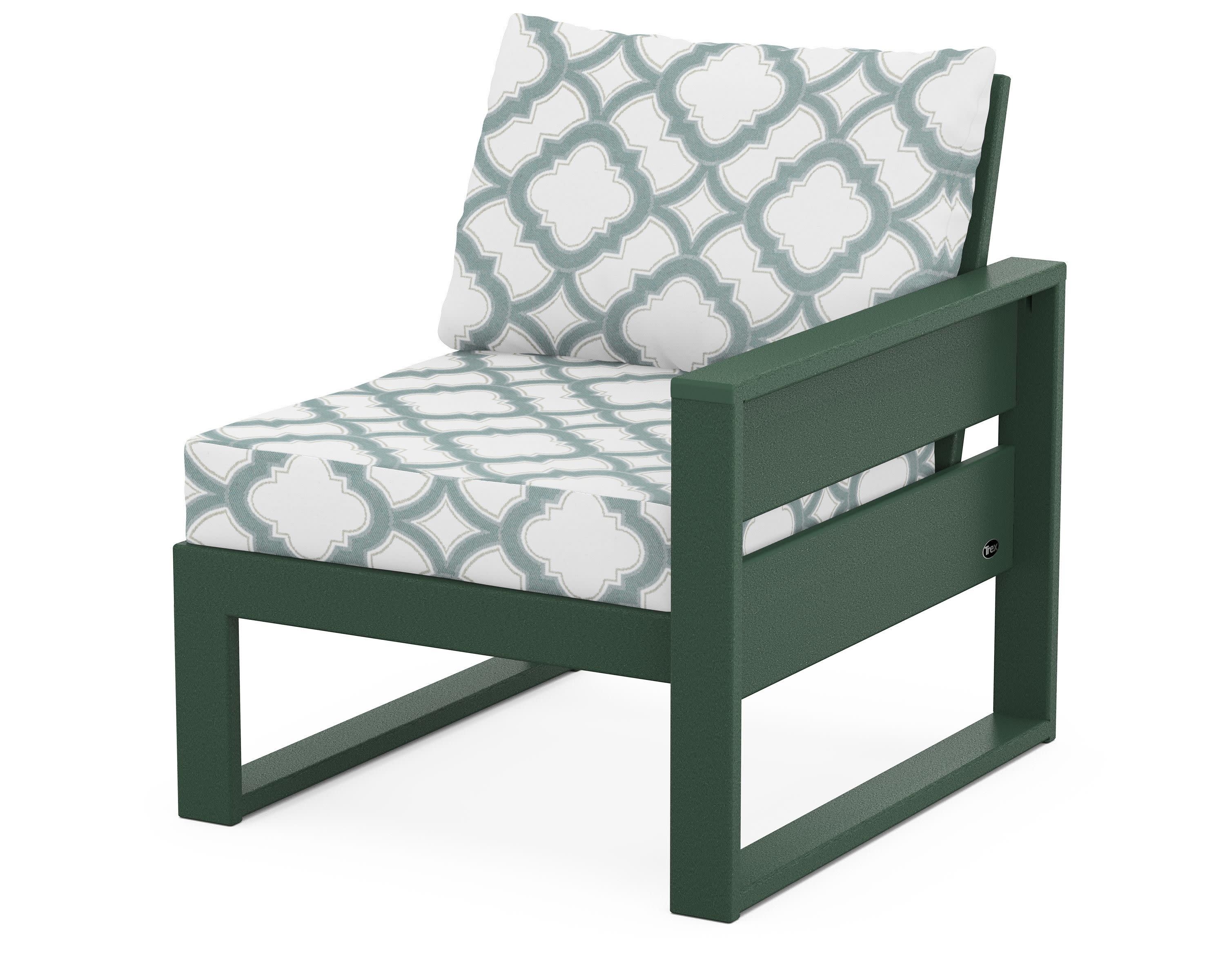 Eastport Modular Right Arm Chair in Rainforest Canopy / Trellis Glacier Spa