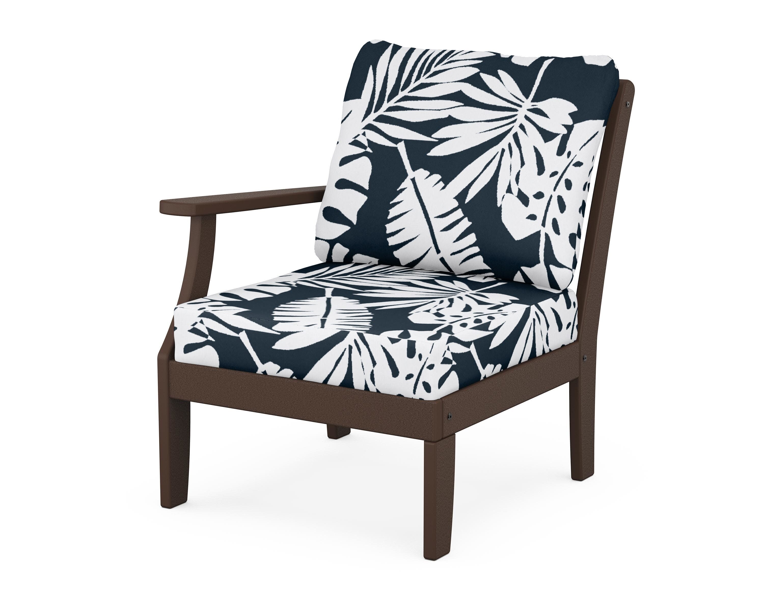 Yacht Club Modular Left Arm Chair in Vintage Lantern / Leaf Marine Indigo