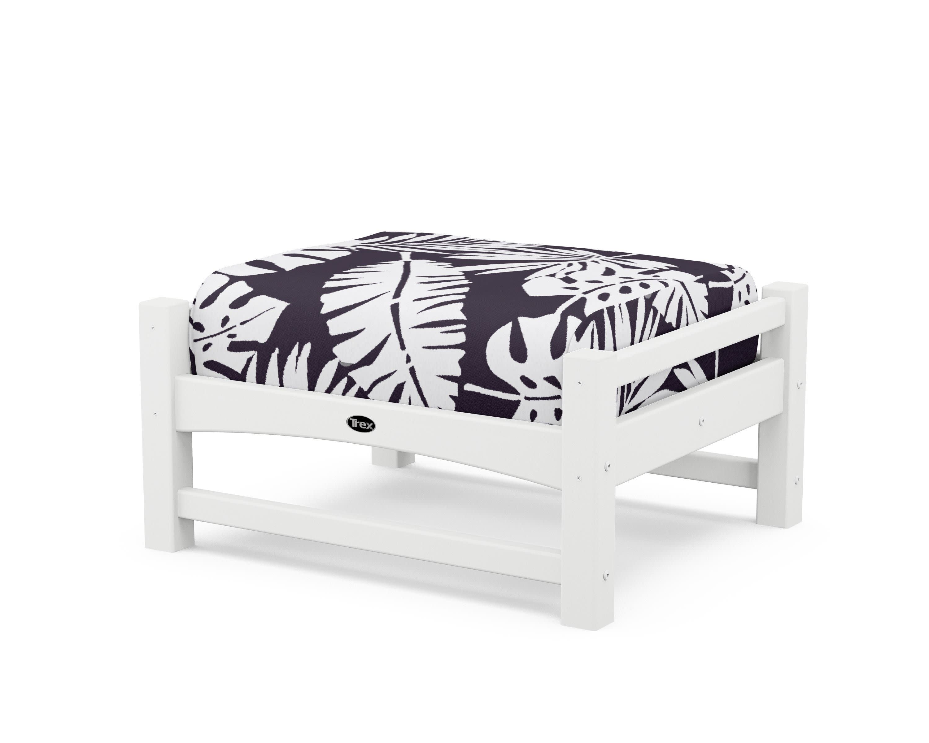Rockport Club Ottoman in Classic White / Leaf Navy