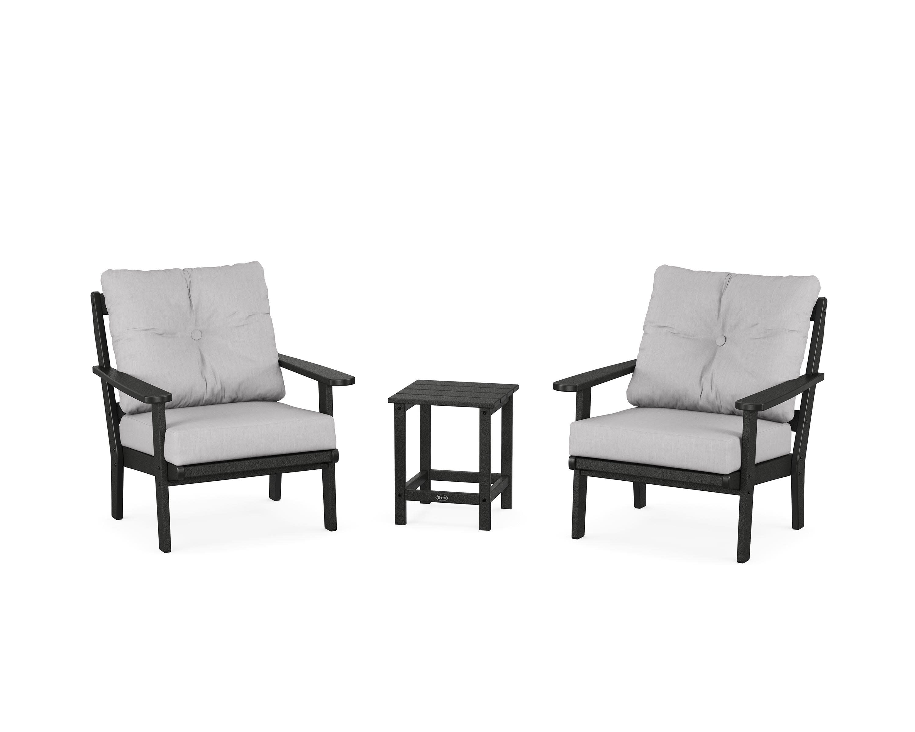 Cape Cod 3-Piece Deep Seating Set in Charcoal Black / Granite