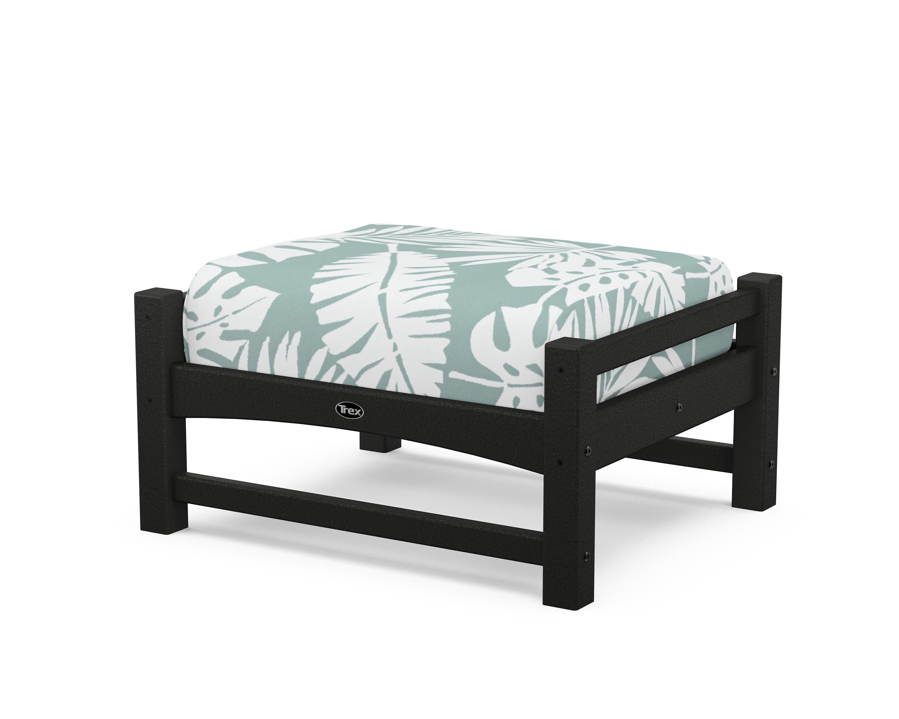 Rockport Club Ottoman in Charcoal Black / Leaf Glacier Spa