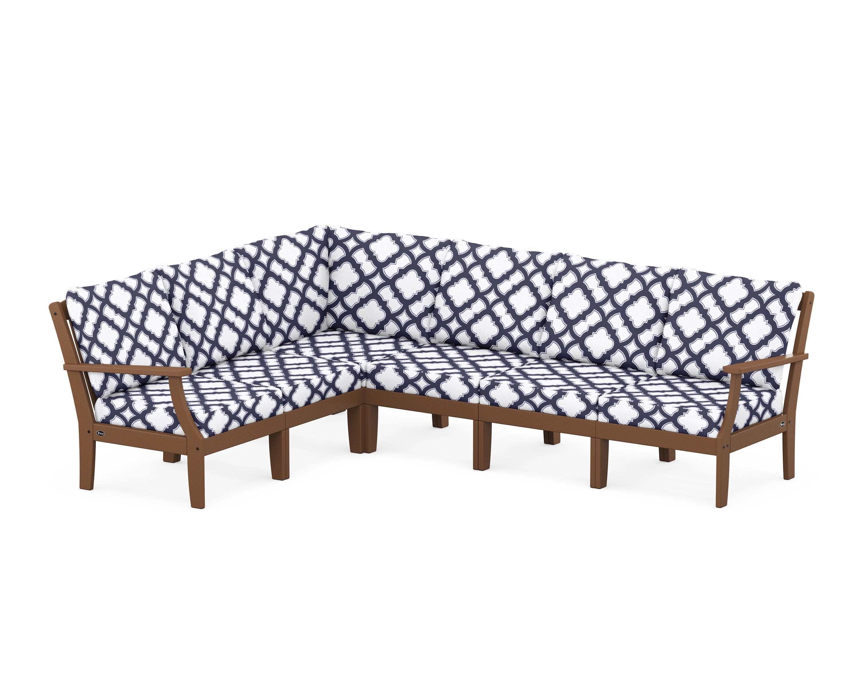 Yacht Club Modular 6-Piece Deep Seating Set in Tree House / Trellis Navy