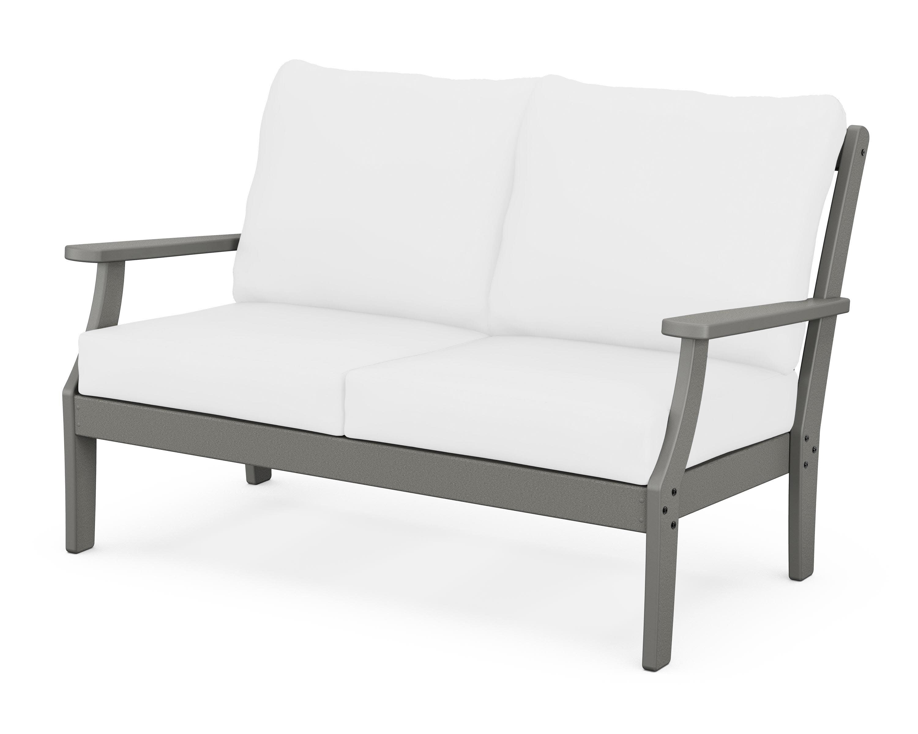 Yacht Club Deep Seating Loveseat in Stepping Stone / Natural