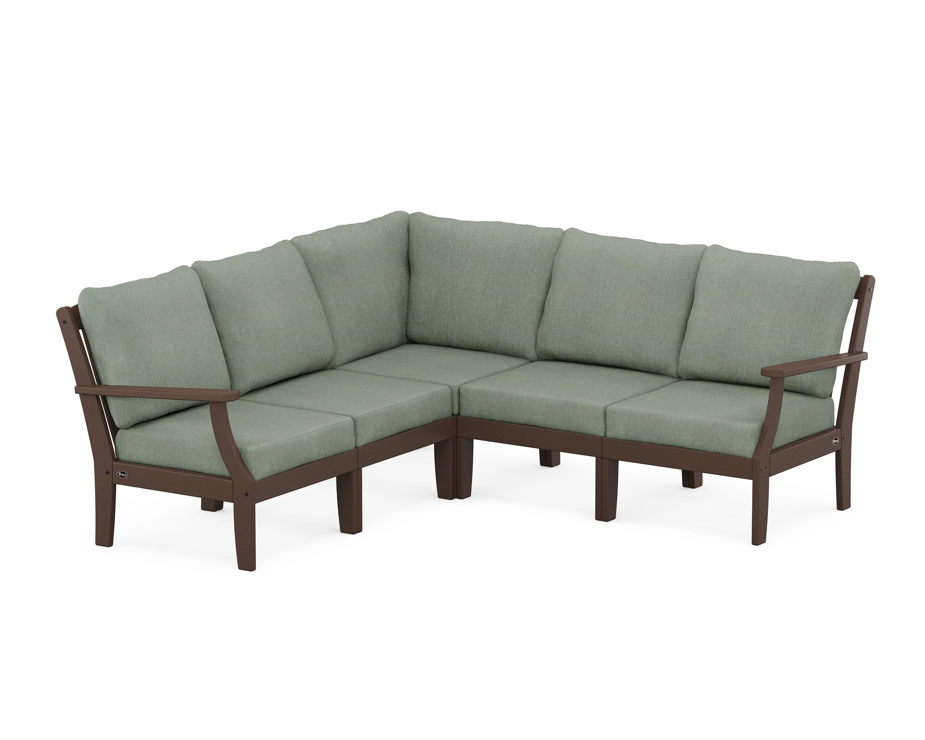 Yacht Club Modular 5-Piece Deep Seating Set in Vintage Lantern / Cast Sage