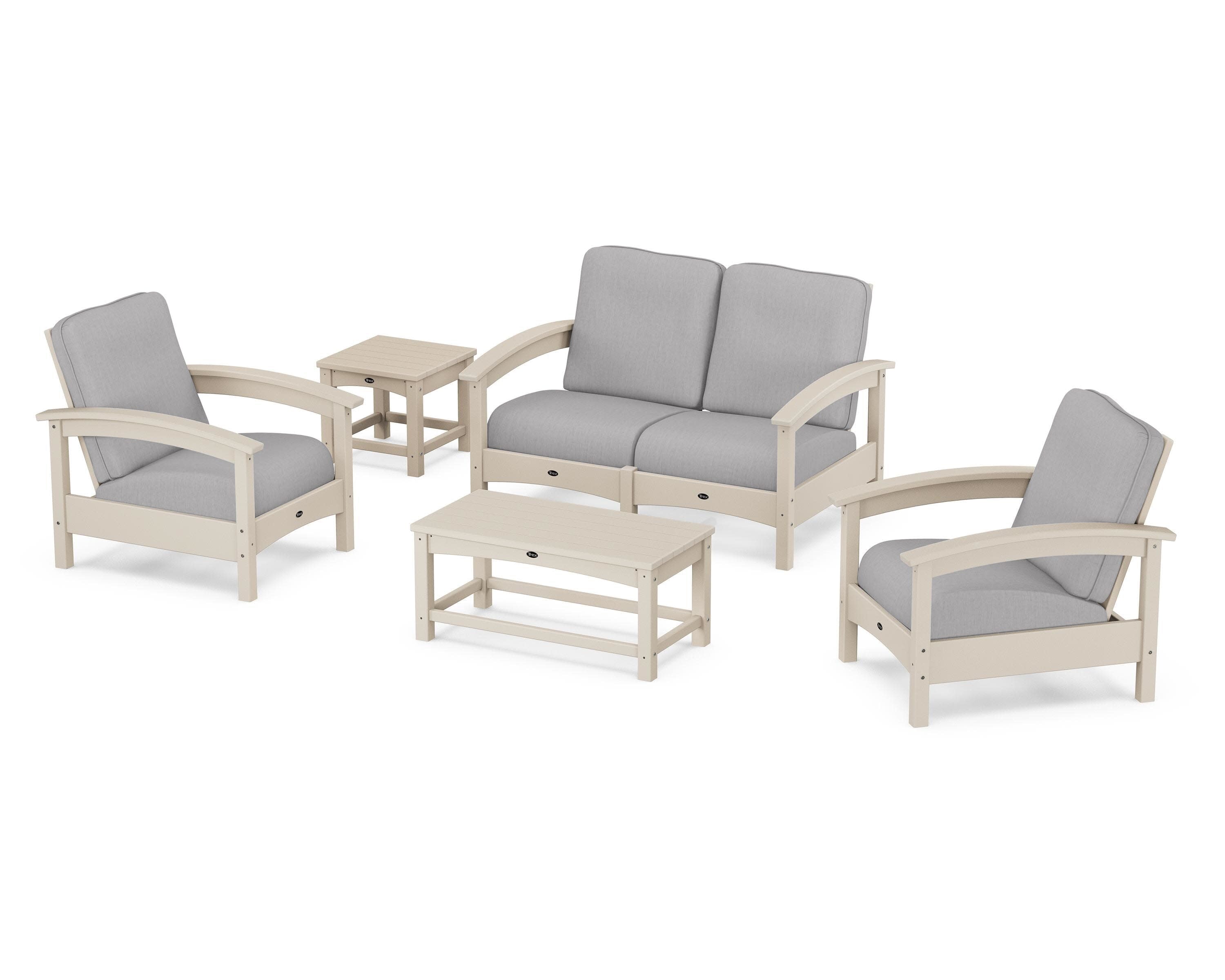 Rockport Club 6-Piece Deep Seating Conversation Set in Sand Castle / Granite