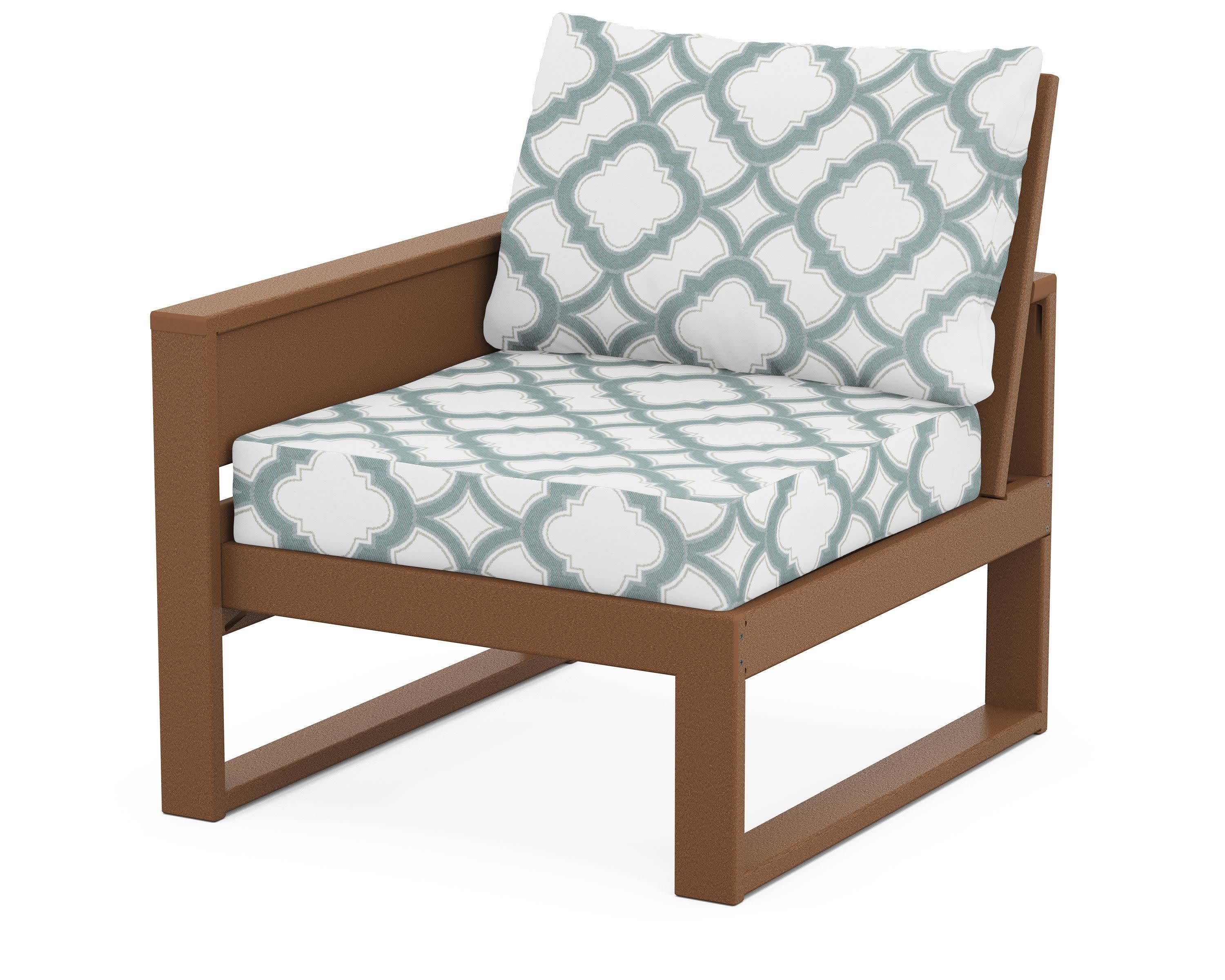 Eastport Modular Left Arm Chair in Tree House / Trellis Glacier Spa