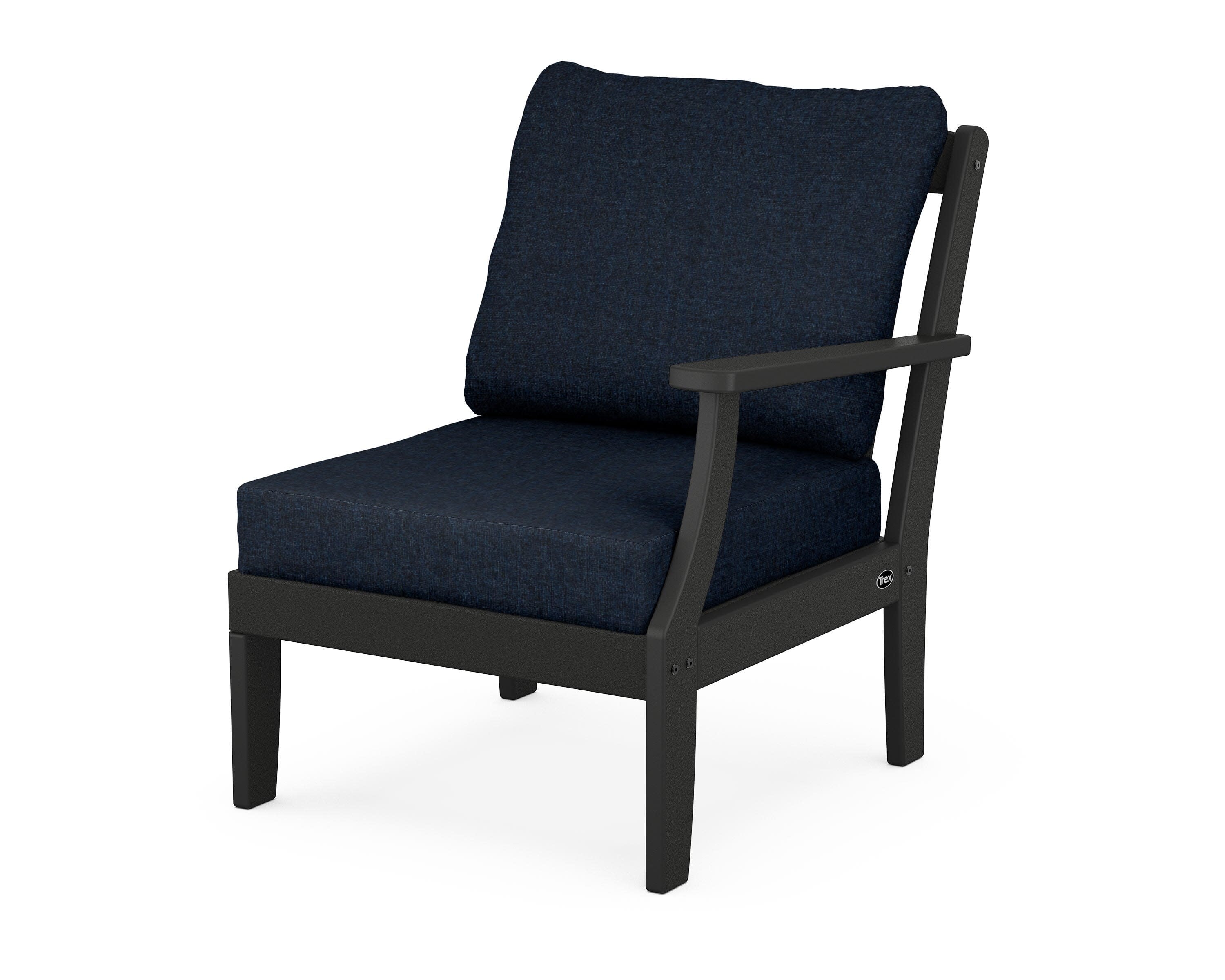 Yacht Club Modular Right Arm Chair in Charcoal Black / Marine Indigo