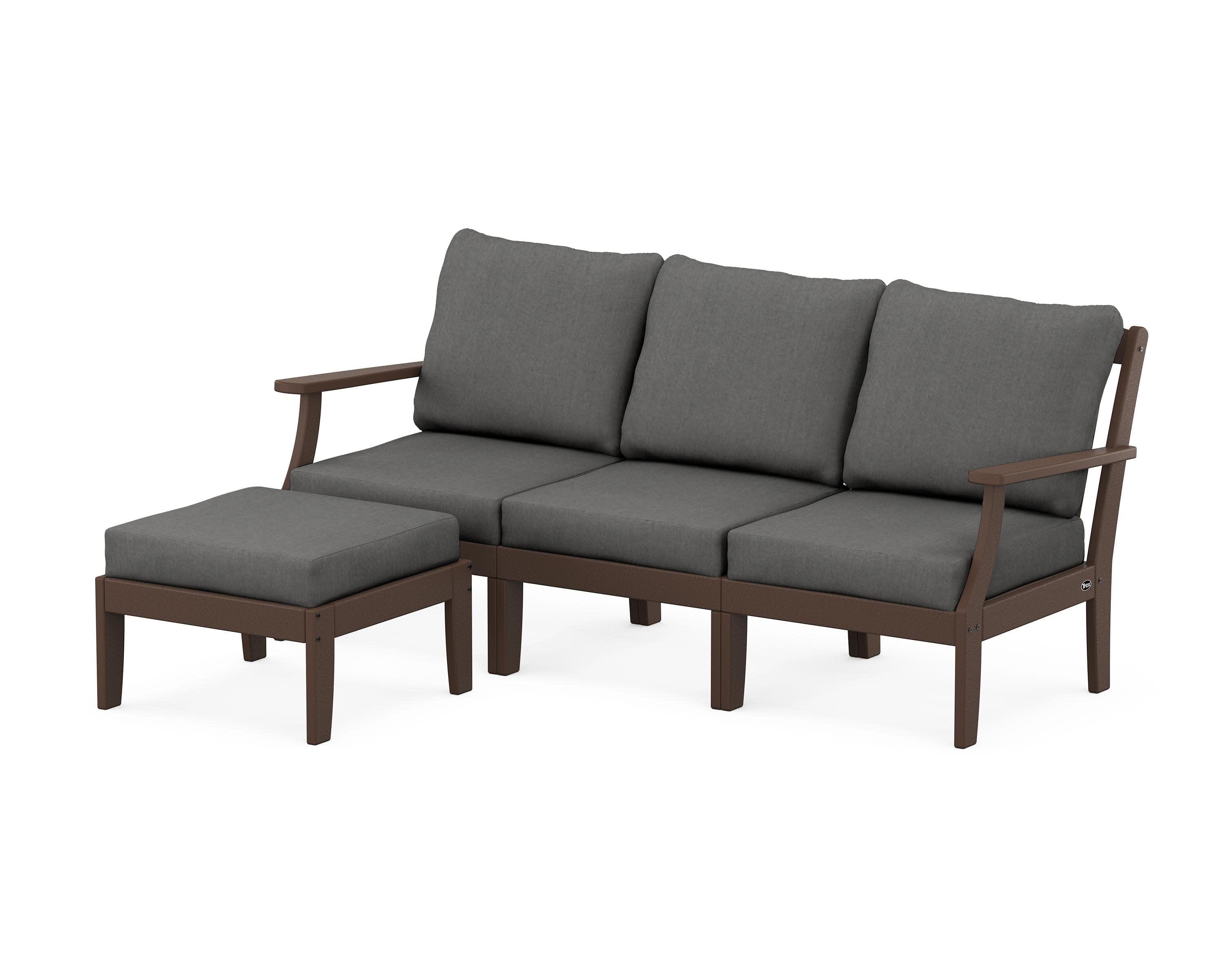Yacht Club Modular 4-Piece Deep Seating Set with Ottoman in Vintage Lantern / Spectrum Carbon