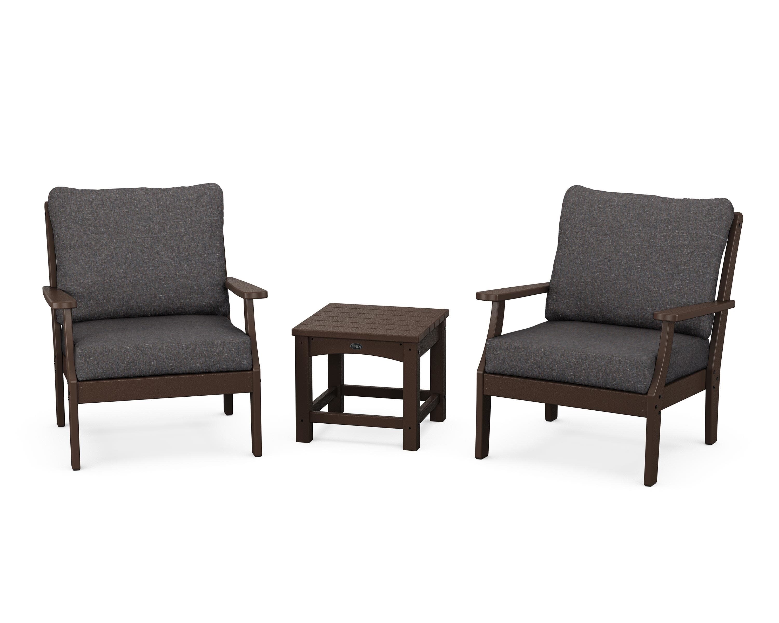 Yacht Club 3-Piece Deep Seating Set in Vintage Lantern / Ash Charcoal