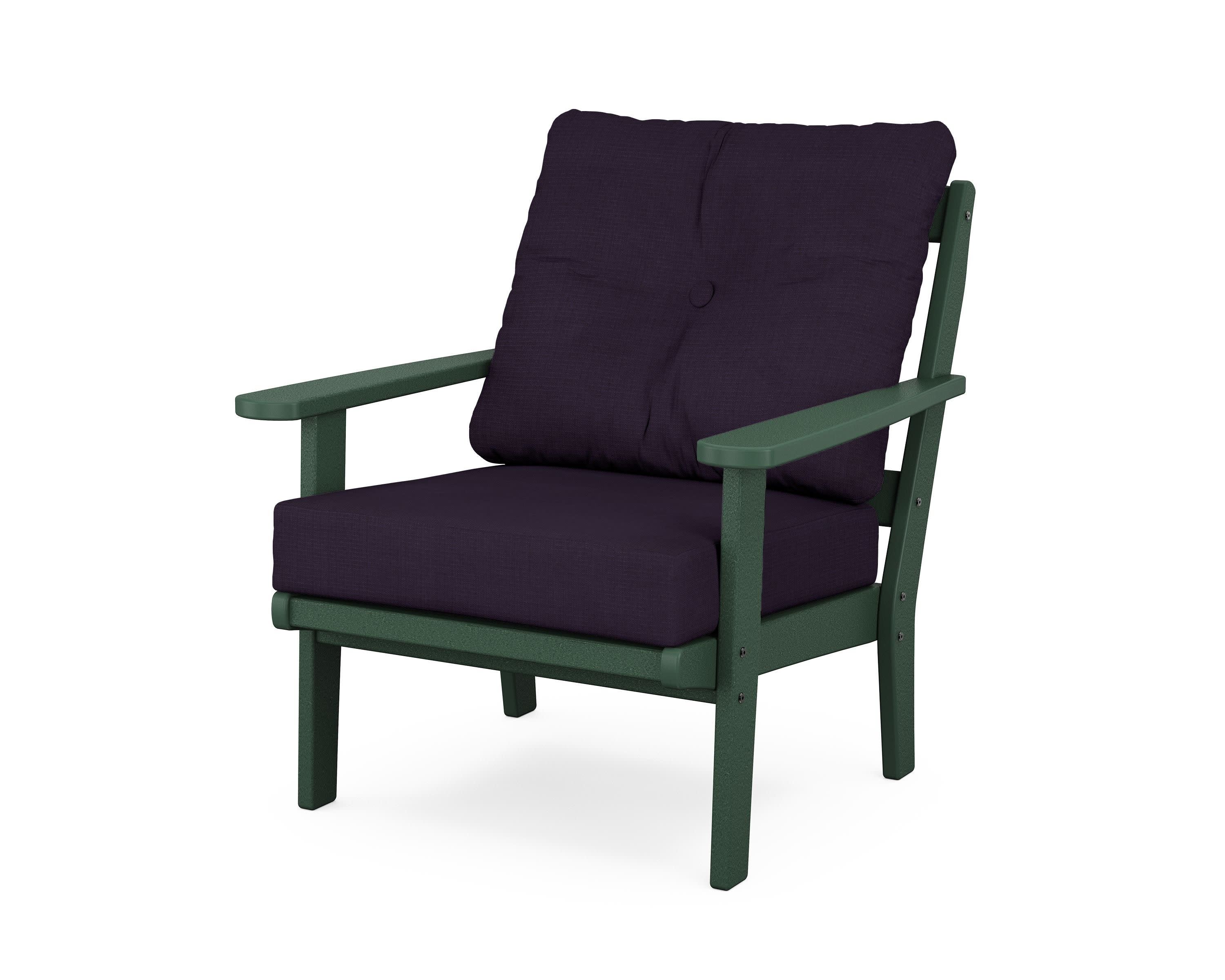 Cape Cod Deep Seating Chair in Rainforest Canopy / Navy Linen