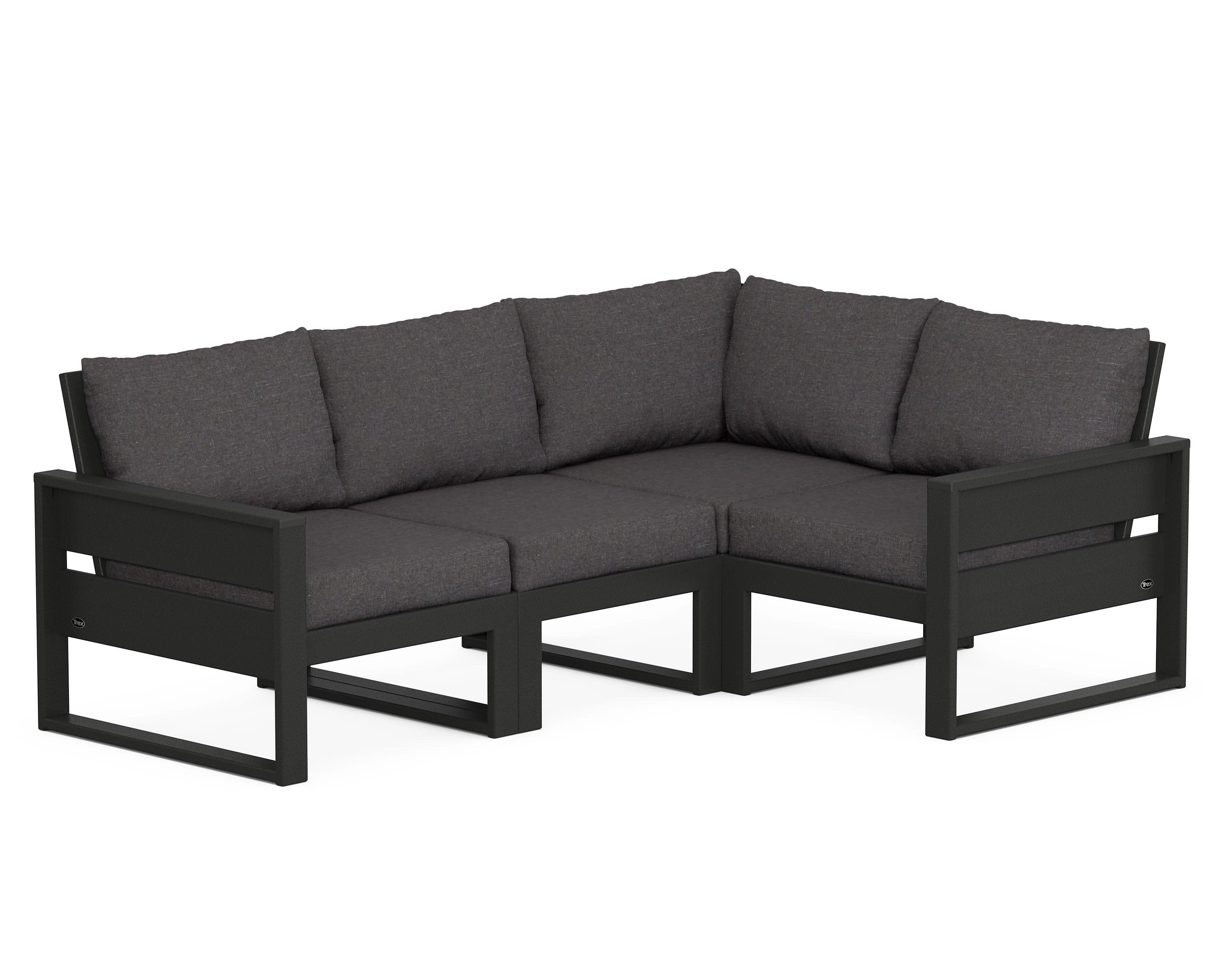 Eastport 4- Piece Sectional in Charcoal Black / Ash Charcoal