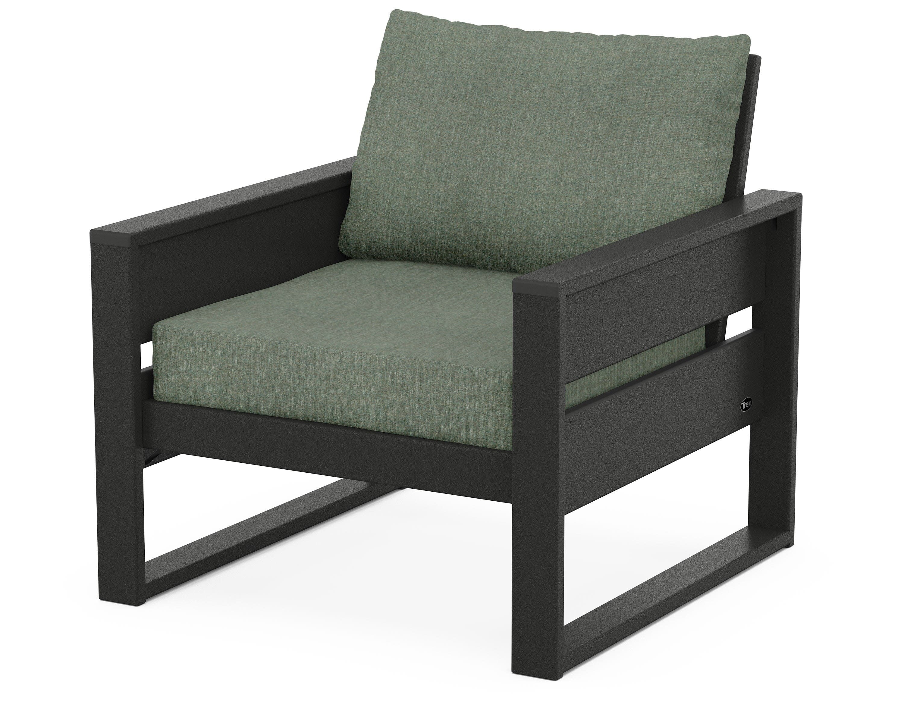 Eastport Club Chair in Charcoal Black / Cast Sage