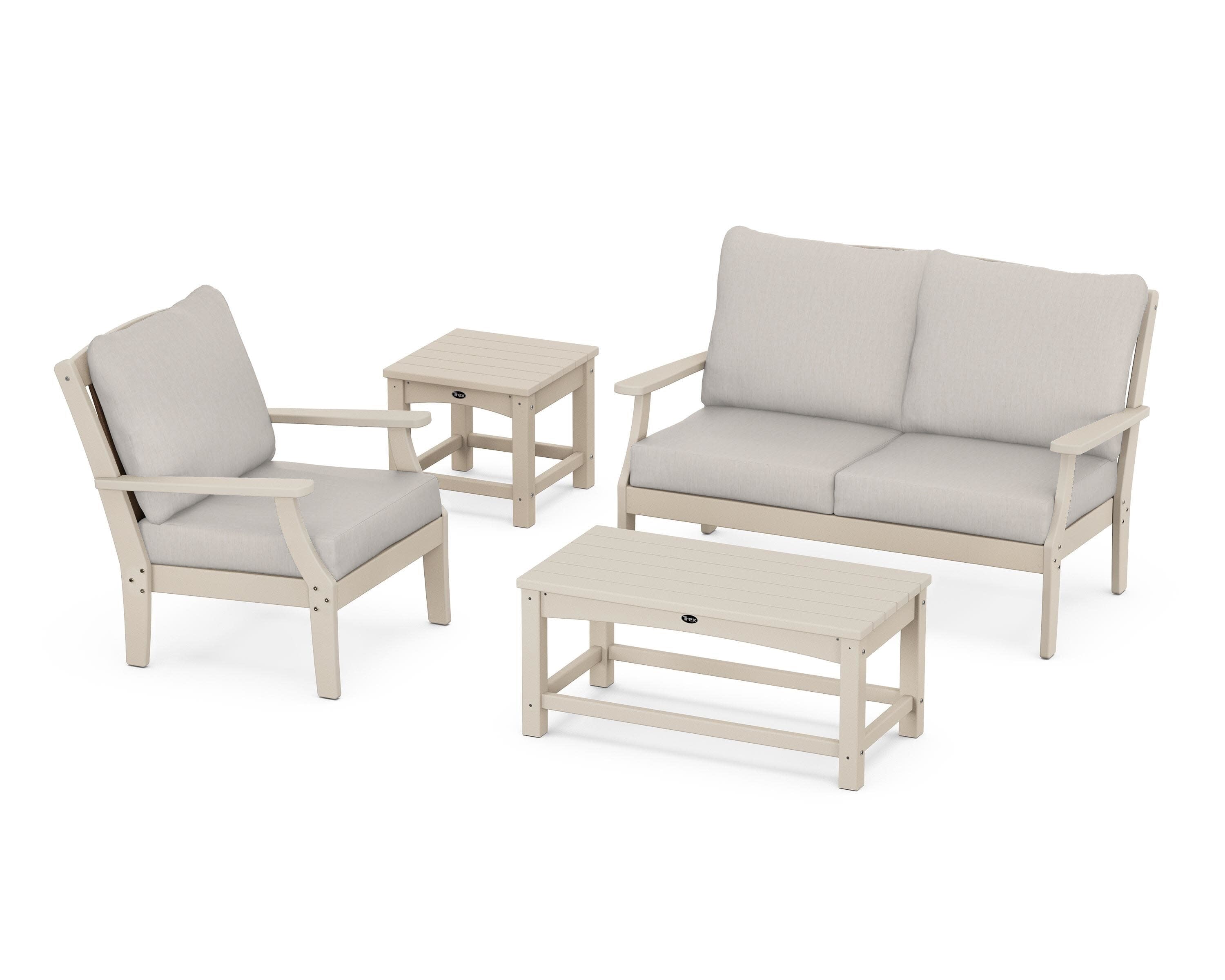 Yacht Club 4-Piece Deep Seating Set in Sand Castle / Cast Ash