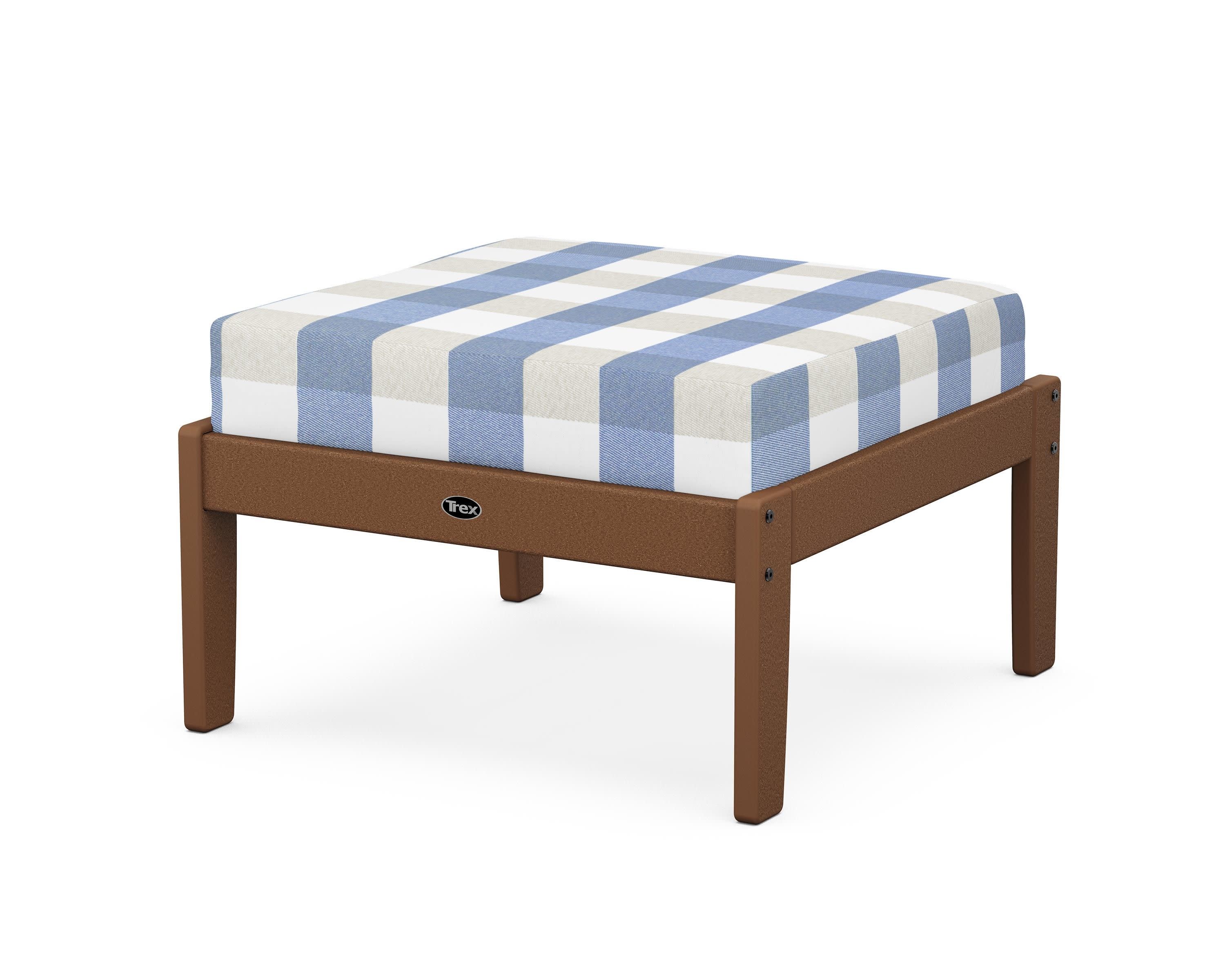 Yacht Club Deep Seating Ottoman in Tree House / Buffalo Plaid Sky Blue
