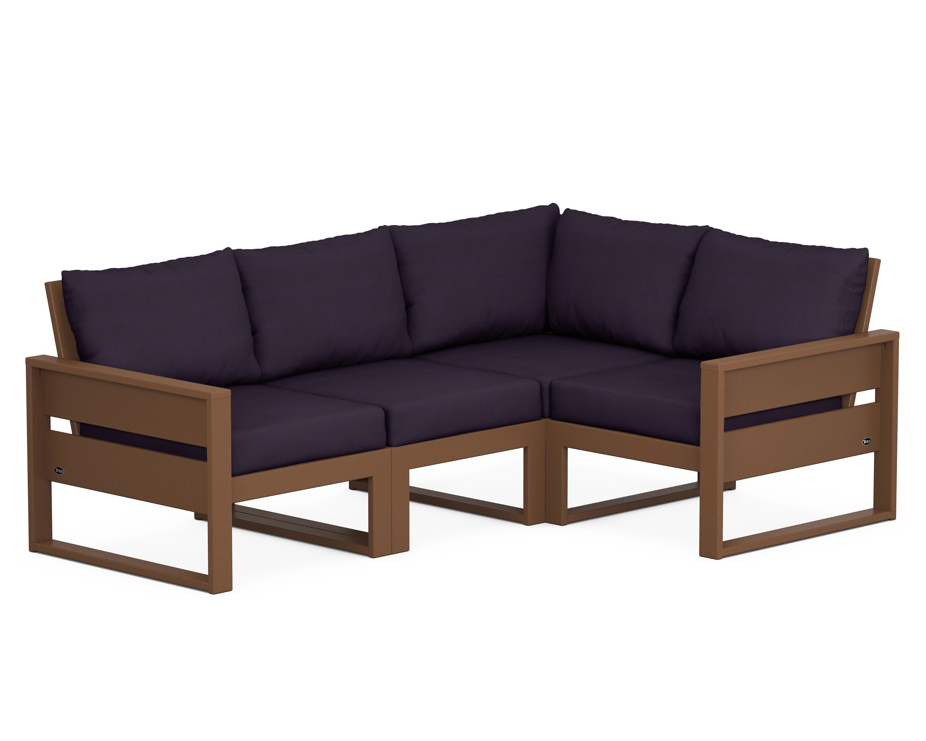 Eastport 4- Piece Sectional in Tree House / Navy Linen
