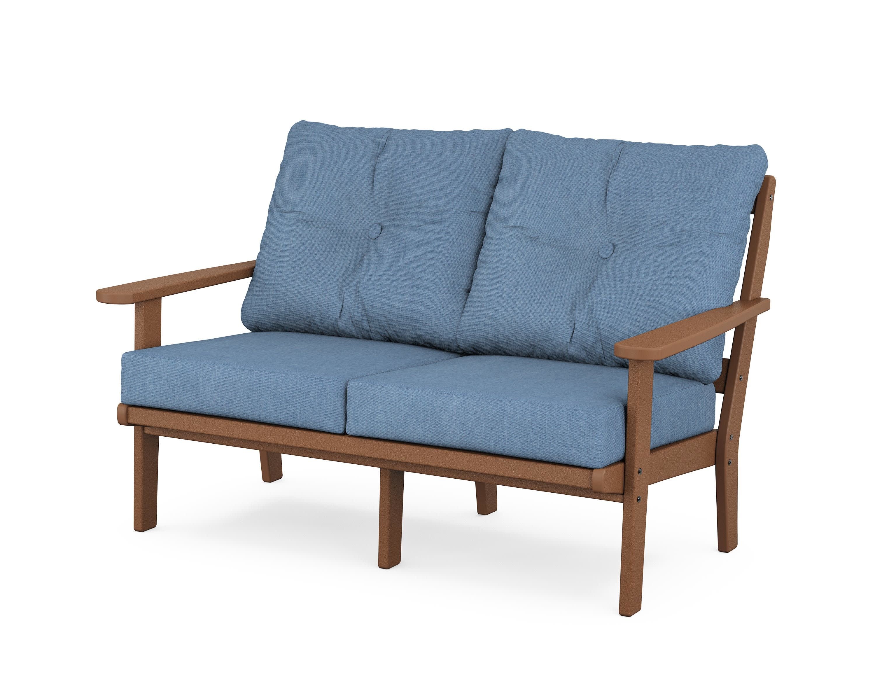Cape Cod Deep Seating Loveseat in Tree House / Sky Blue