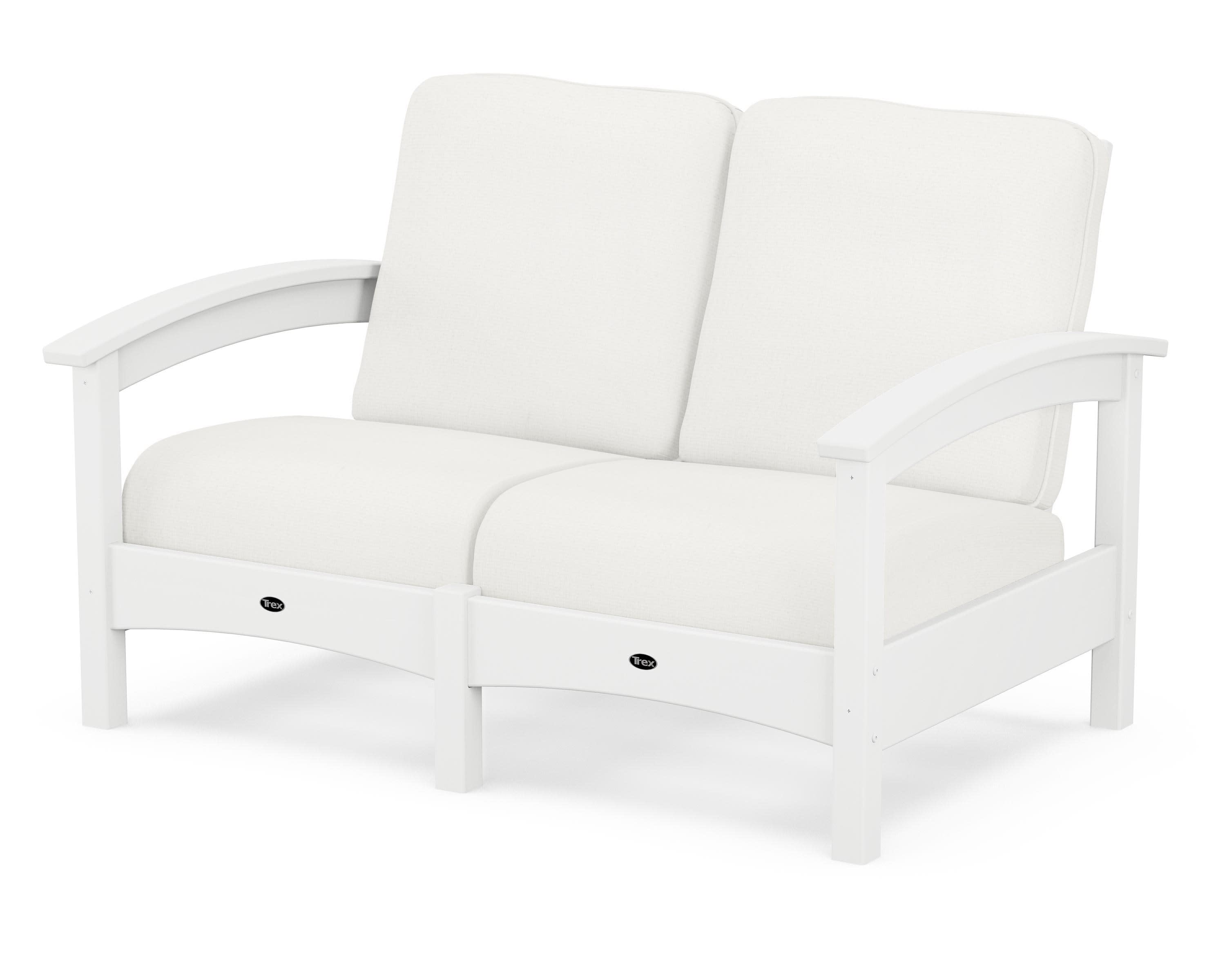 Rockport Club Loveseat in Classic White / Natural Linen