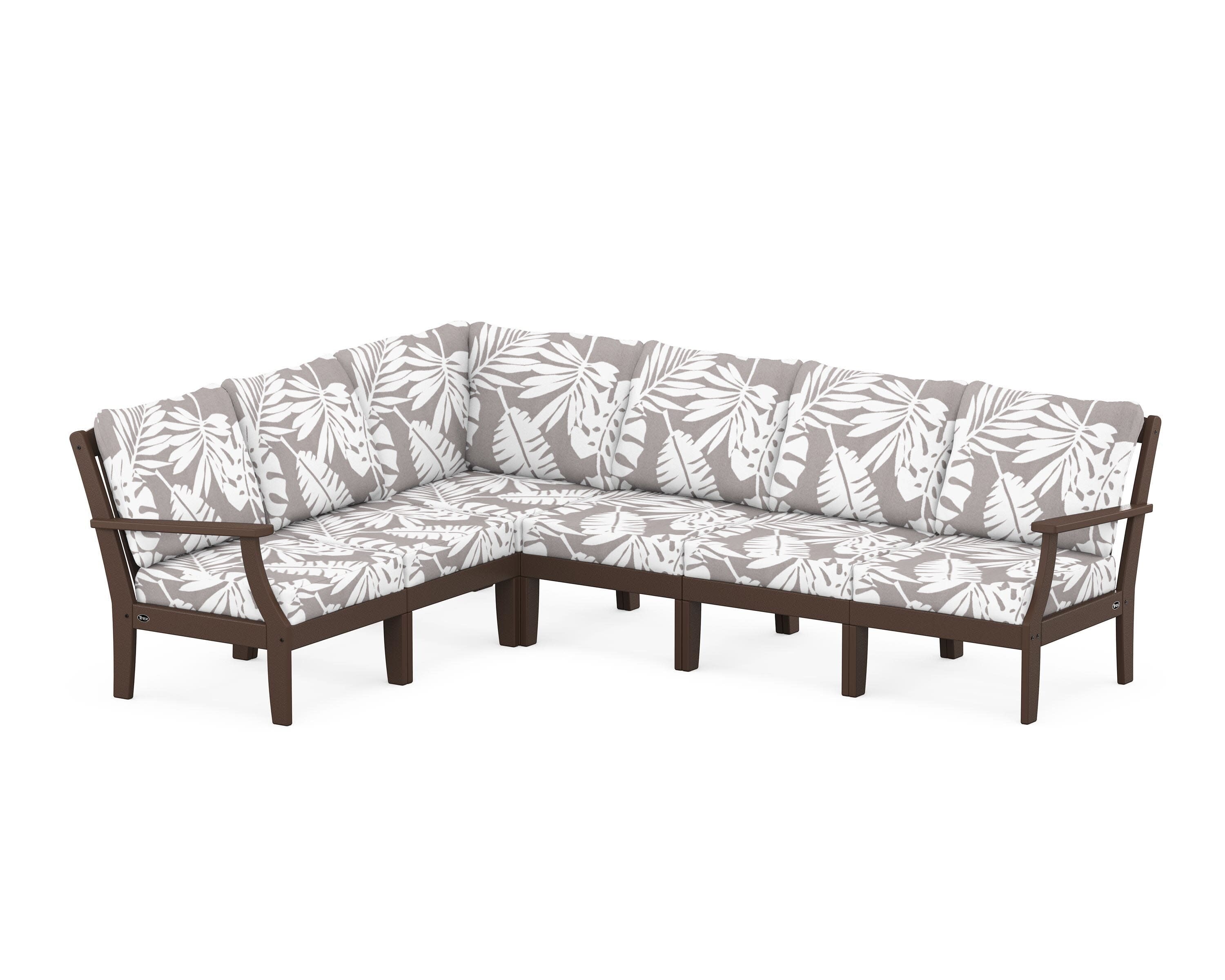 Yacht Club Modular 6-Piece Deep Seating Set in Vintage Lantern / Leaf Grey Mist