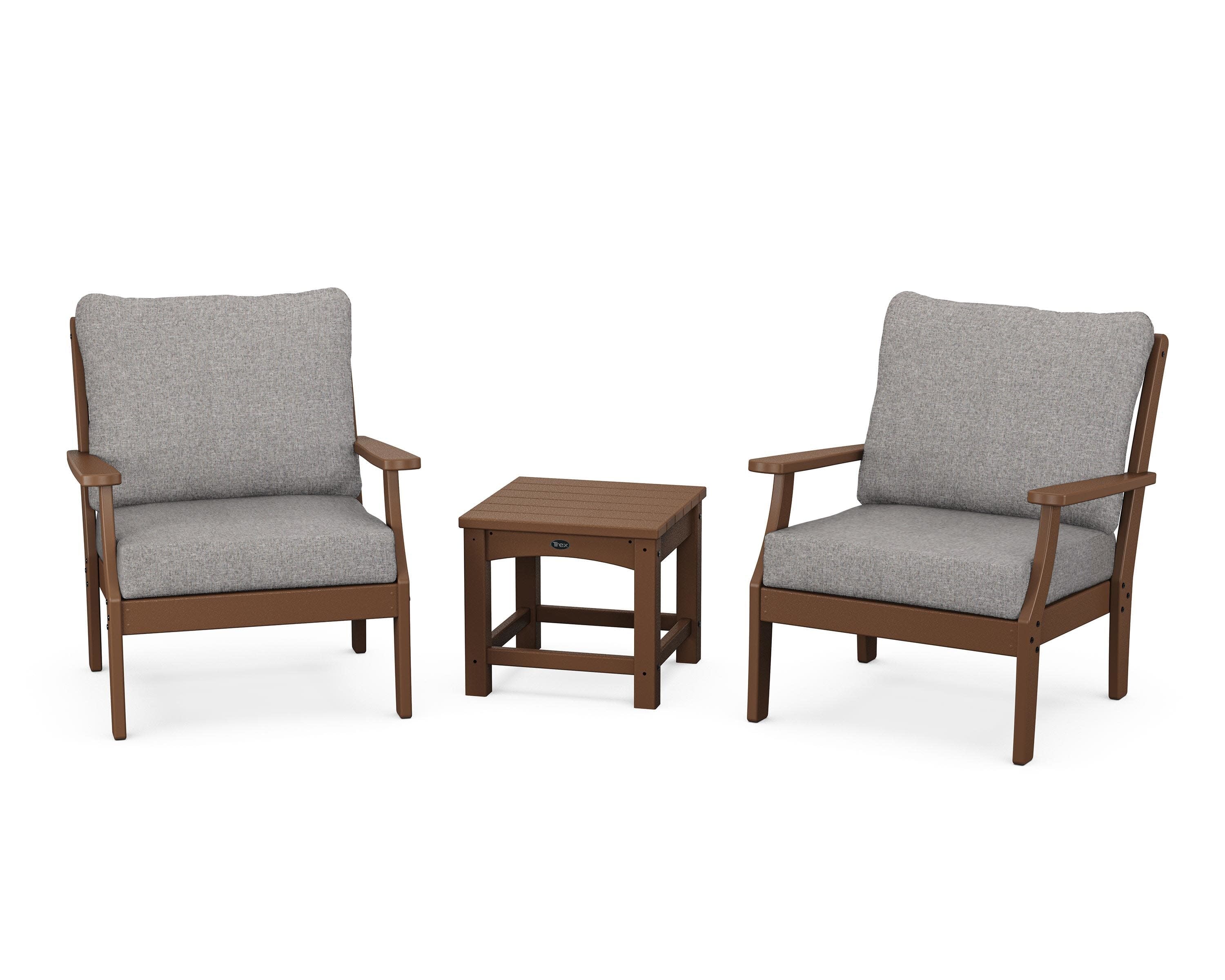 Yacht Club 3-Piece Deep Seating Set in Tree House / Grey Mist