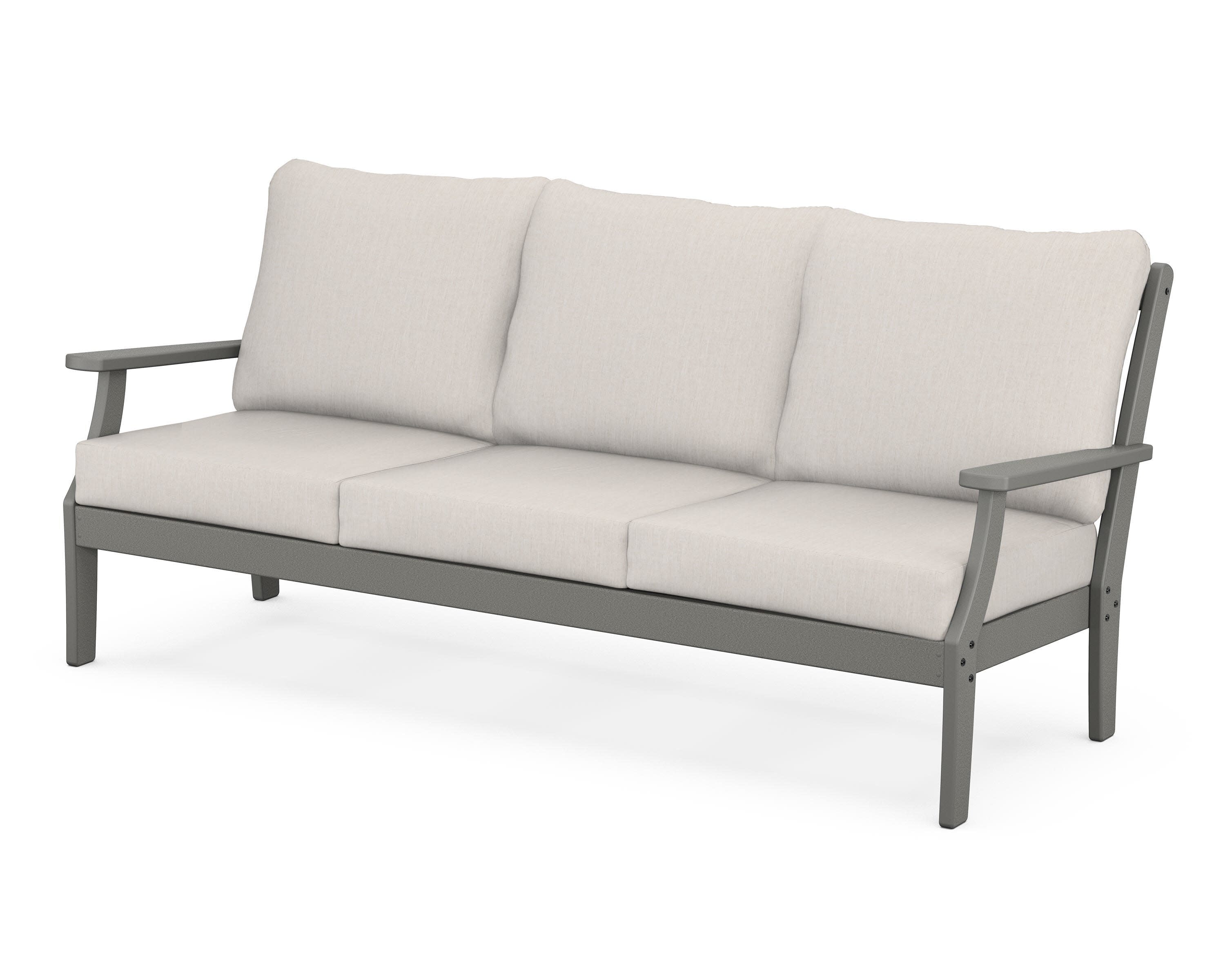 Yacht Club Deep Seating Sofa in Stepping Stone / Cast Ash