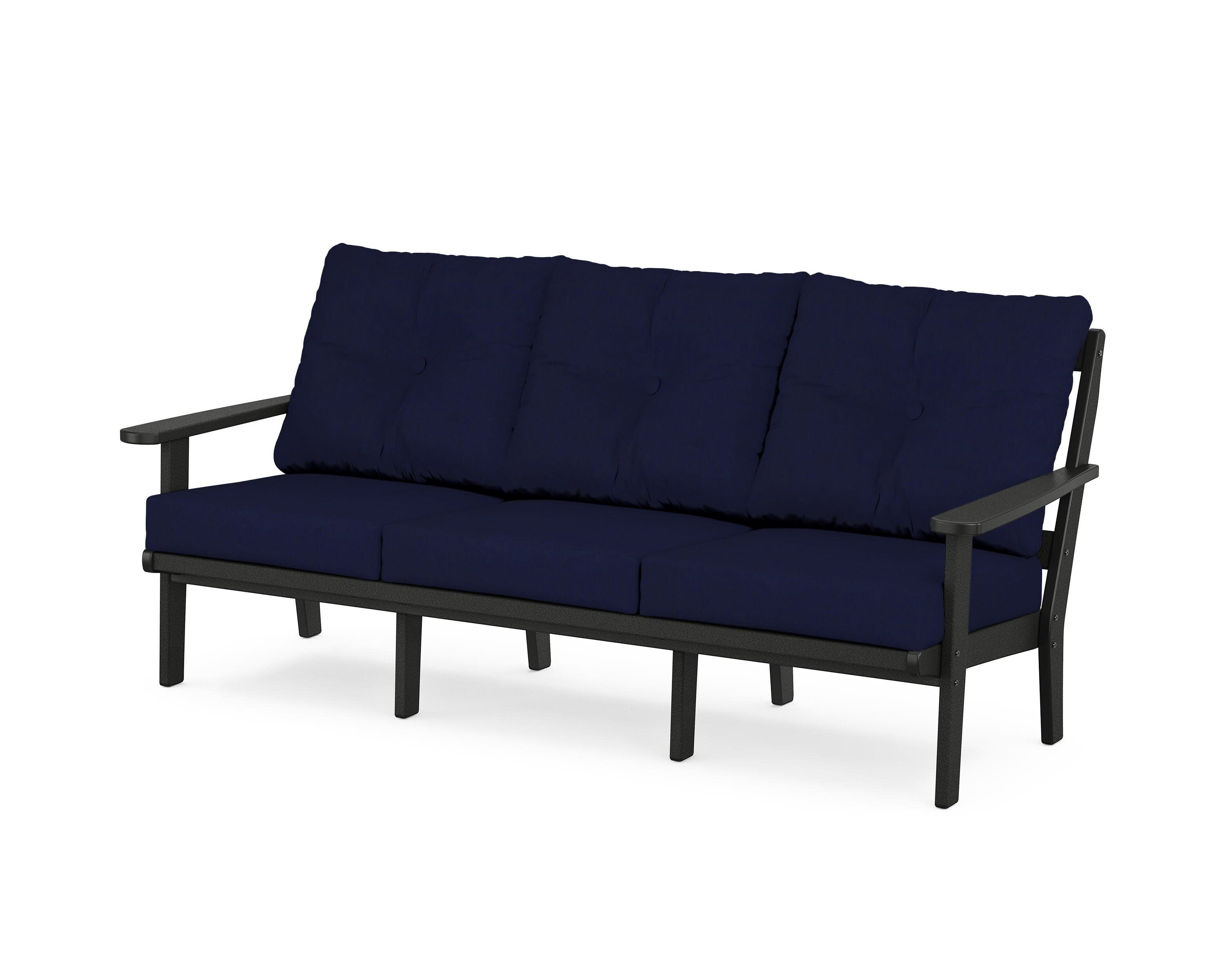 Cape Cod Deep Seating Sofa in Charcoal Black / Navy