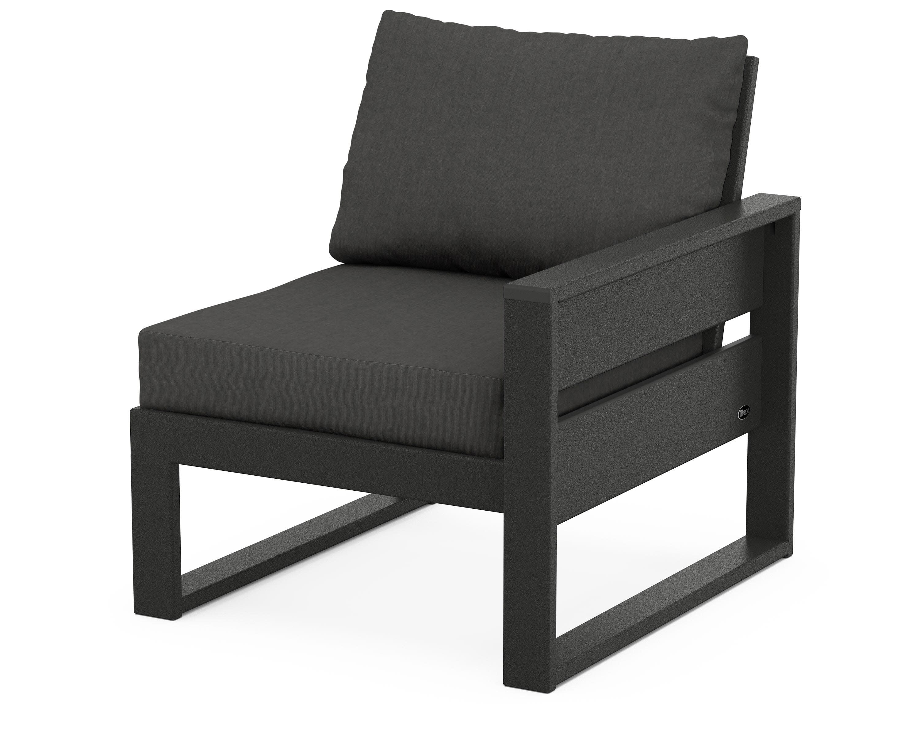 Eastport Modular Right Arm Chair in Charcoal Black / Spectrum Carbon