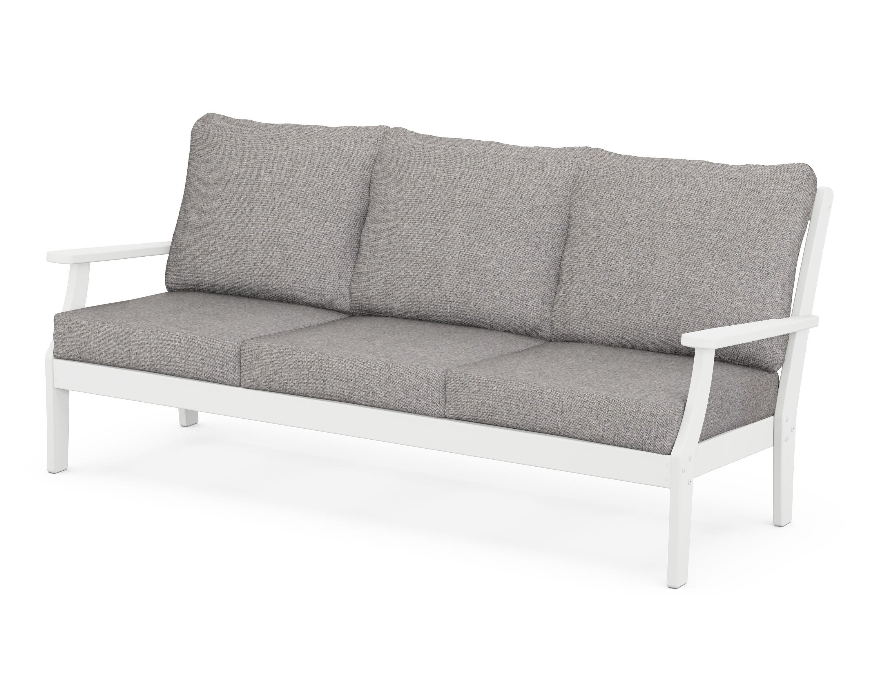 Yacht Club Deep Seating Sofa in Classic White / Grey Mist