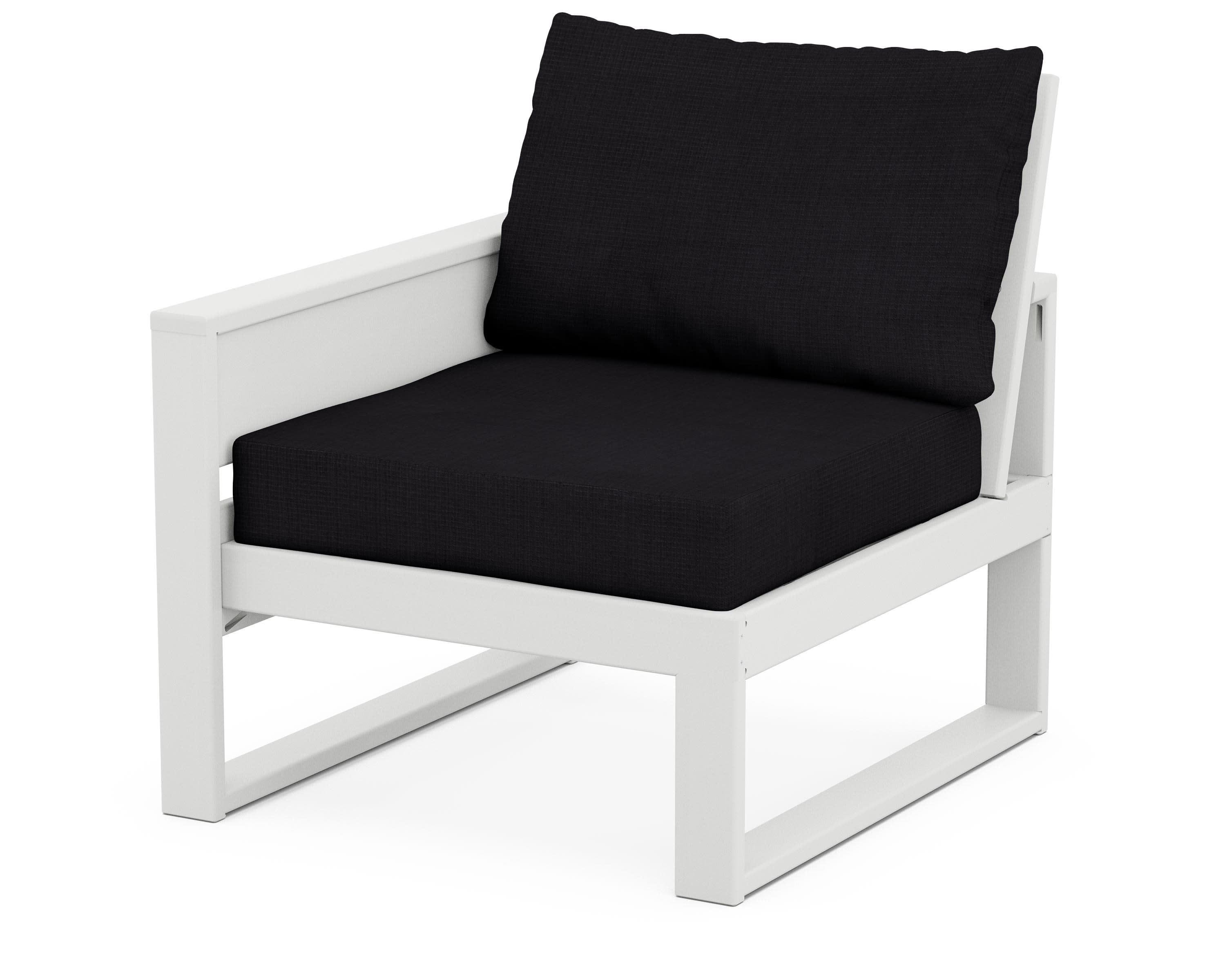 Eastport Modular Left Arm Chair in Classic White / Midnight Linen