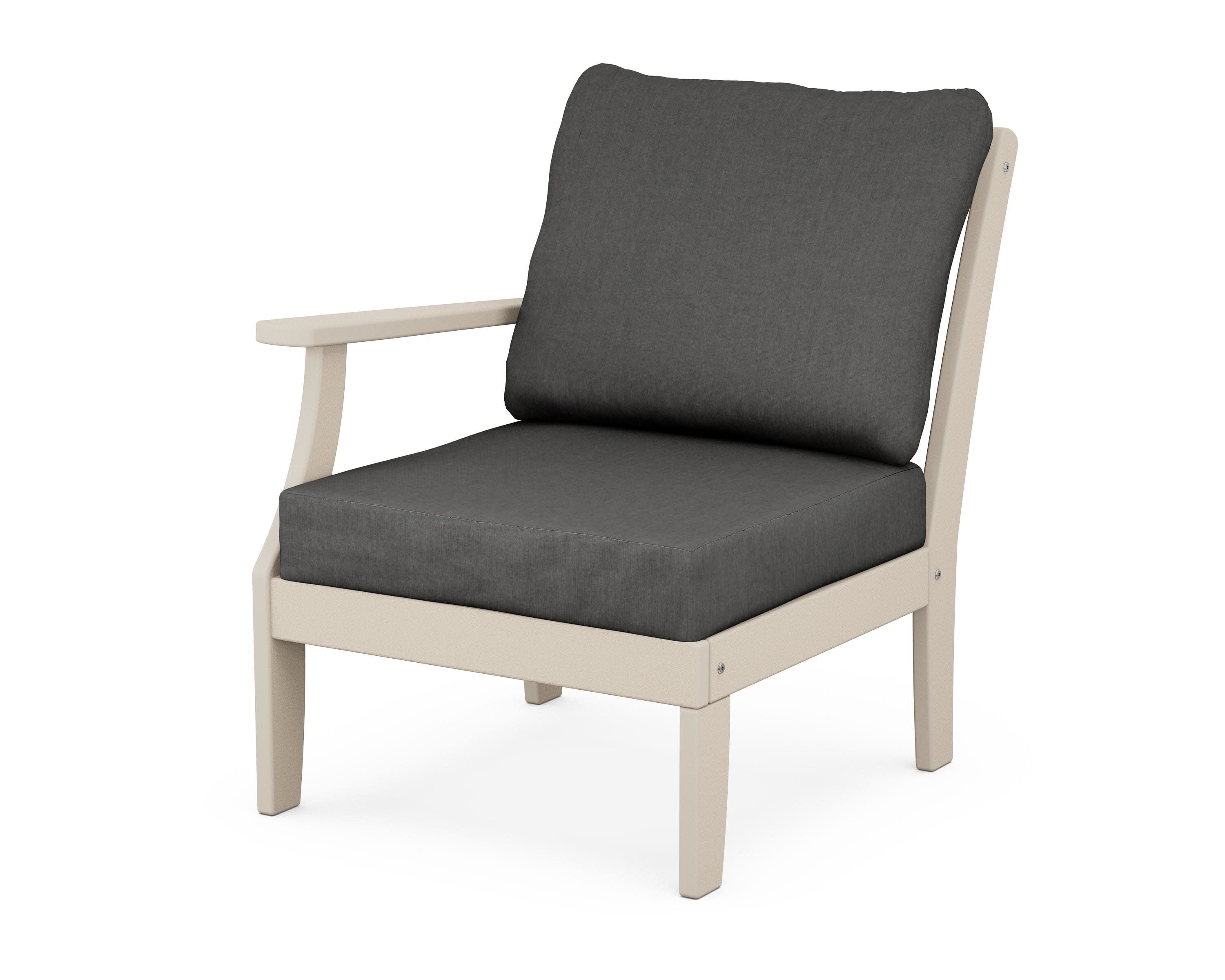Yacht Club Modular Left Arm Chair in Sand Castle / Spectrum Carbon