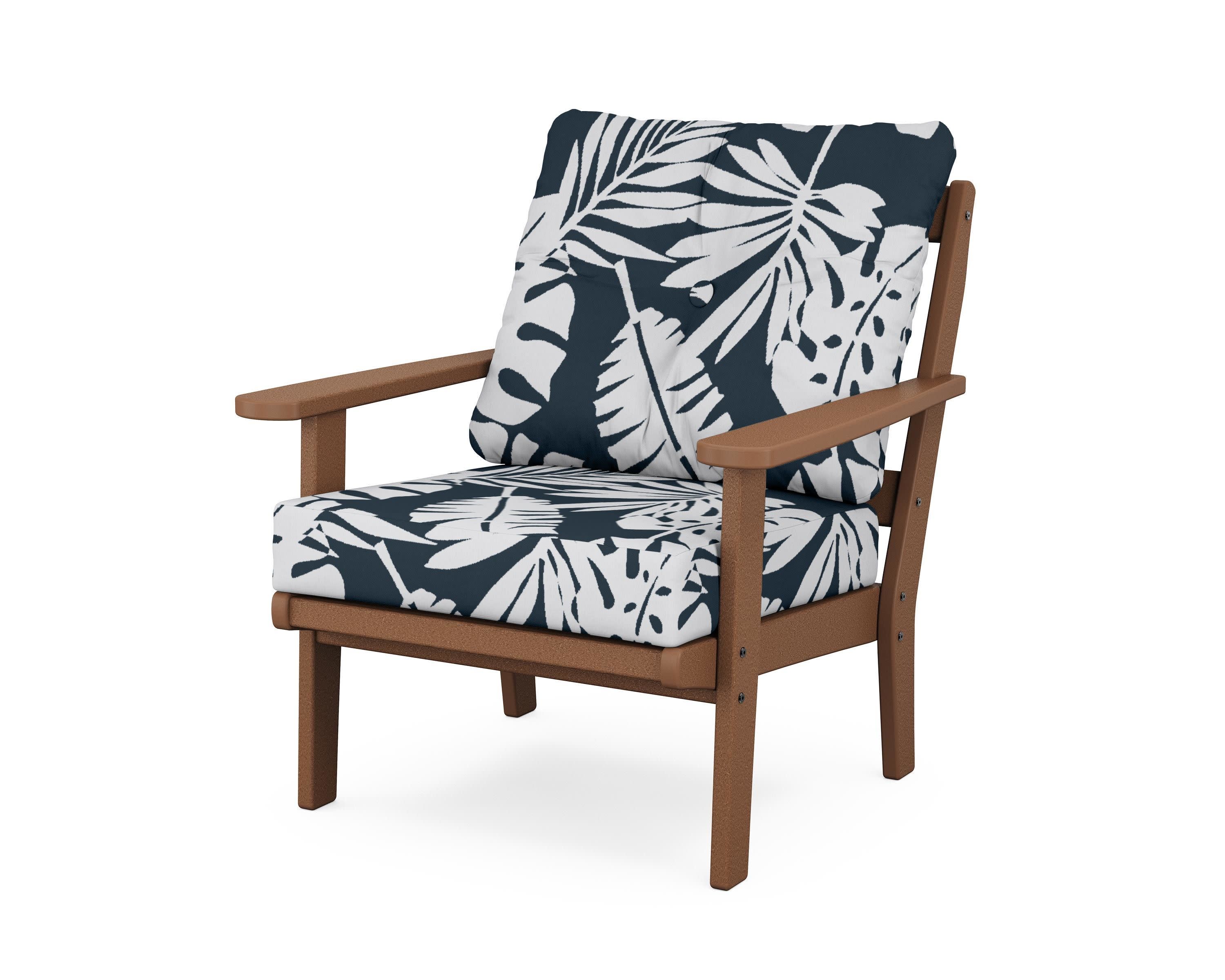 Cape Cod Deep Seating Chair in Tree House / Leaf Marine Indigo