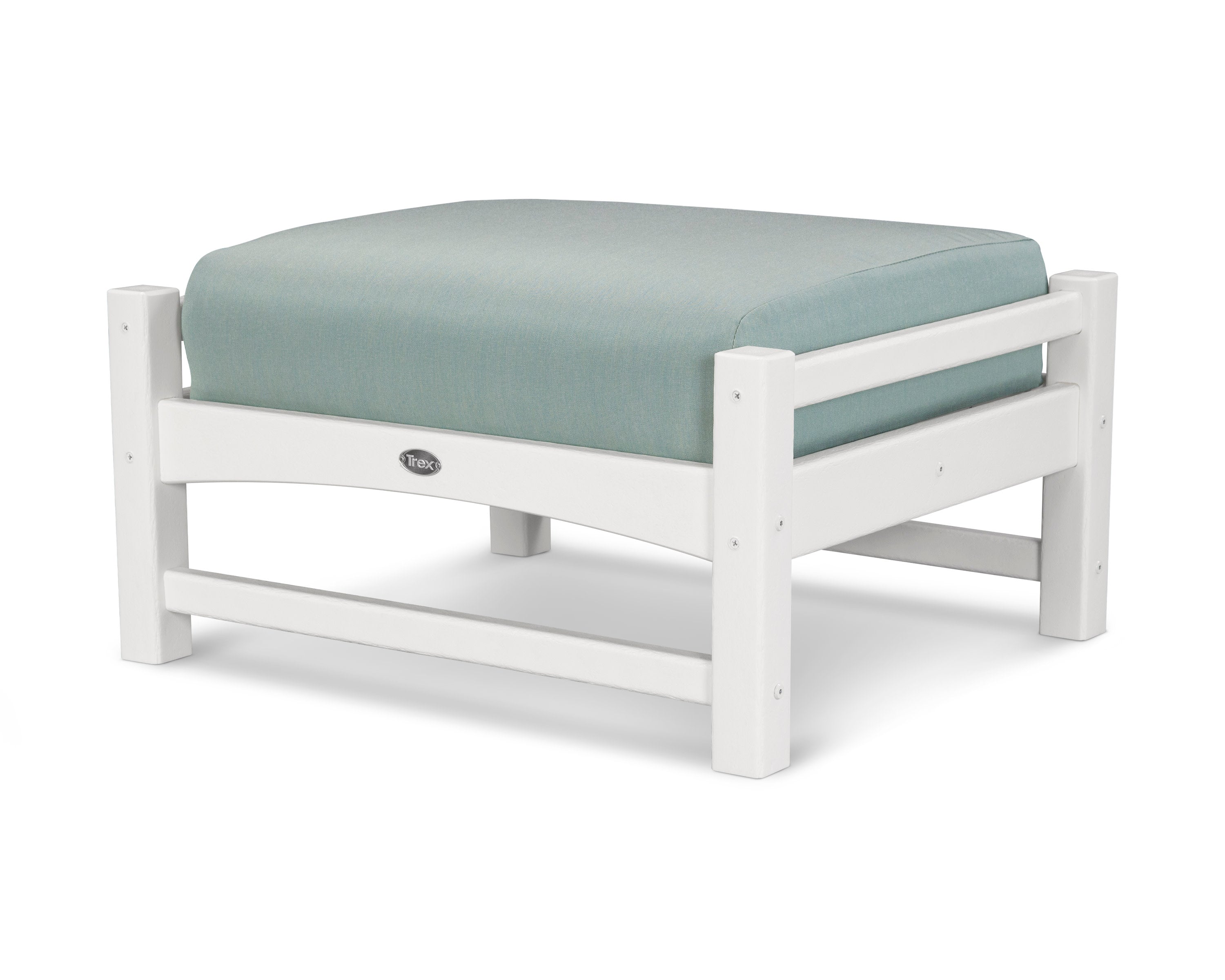 Rockport Club Ottoman in Classic White / Spa