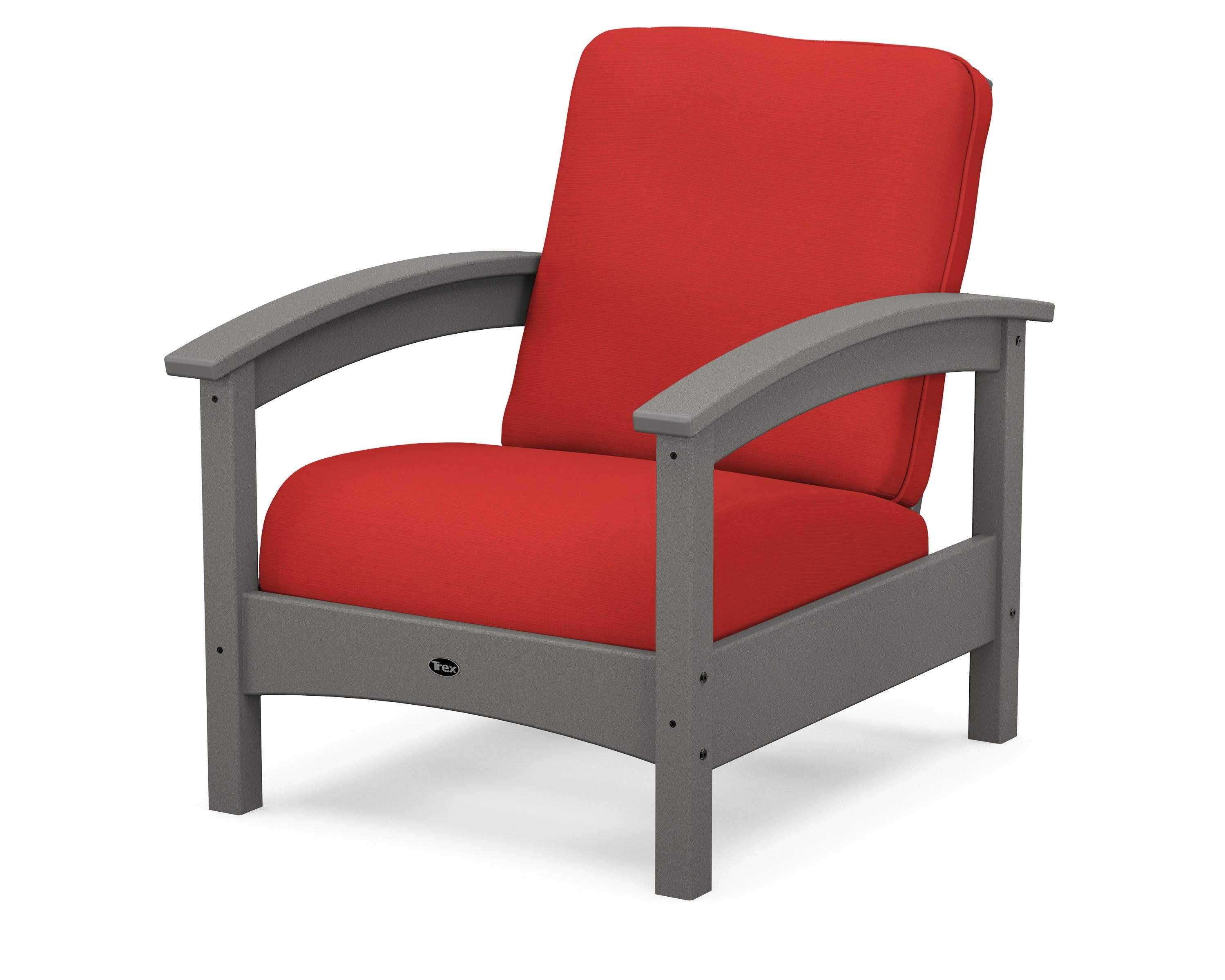 Rockport Club Chair in Stepping Stone / Crimson Linen