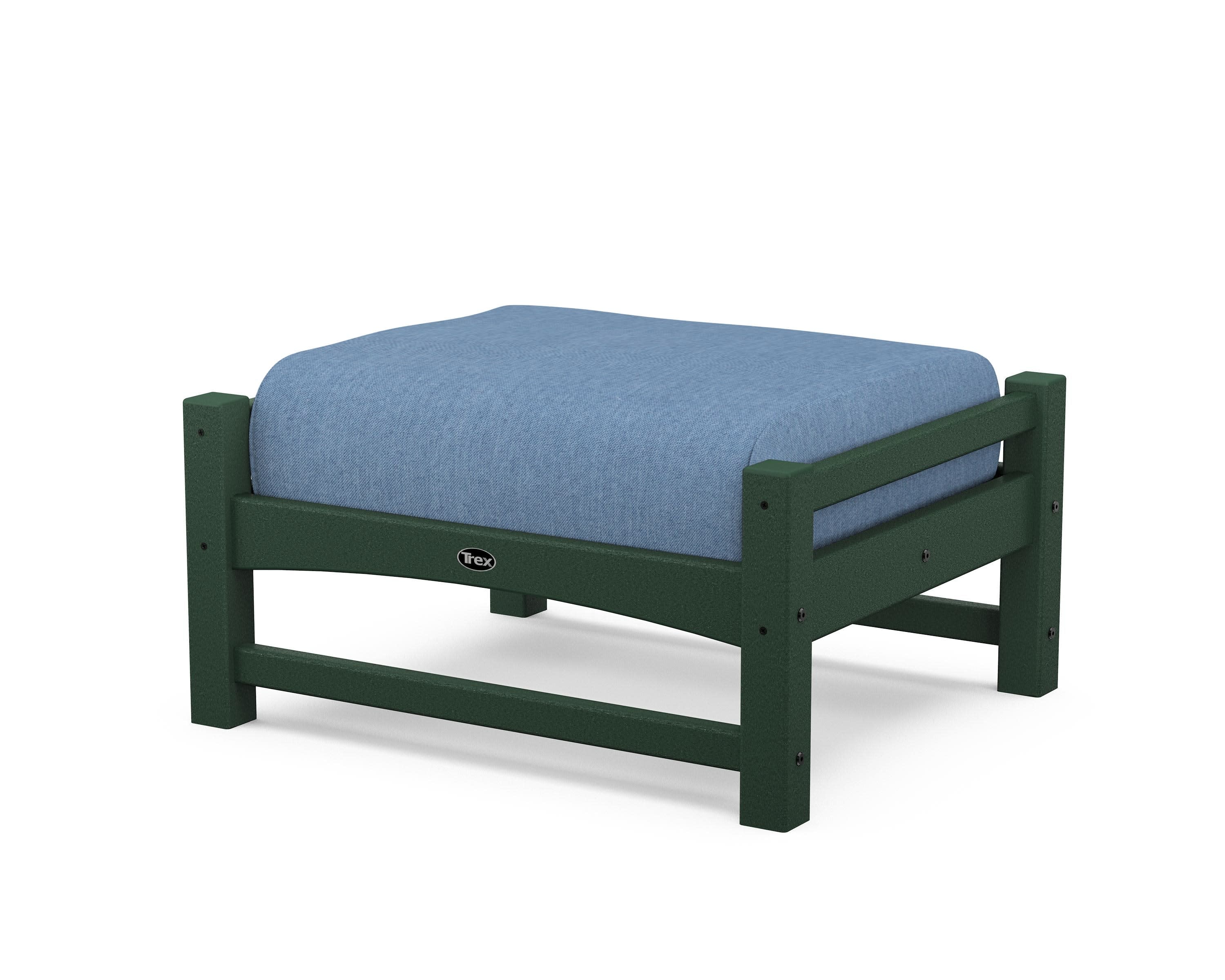 Rockport Club Ottoman in Rainforest Canopy / Sky Blue