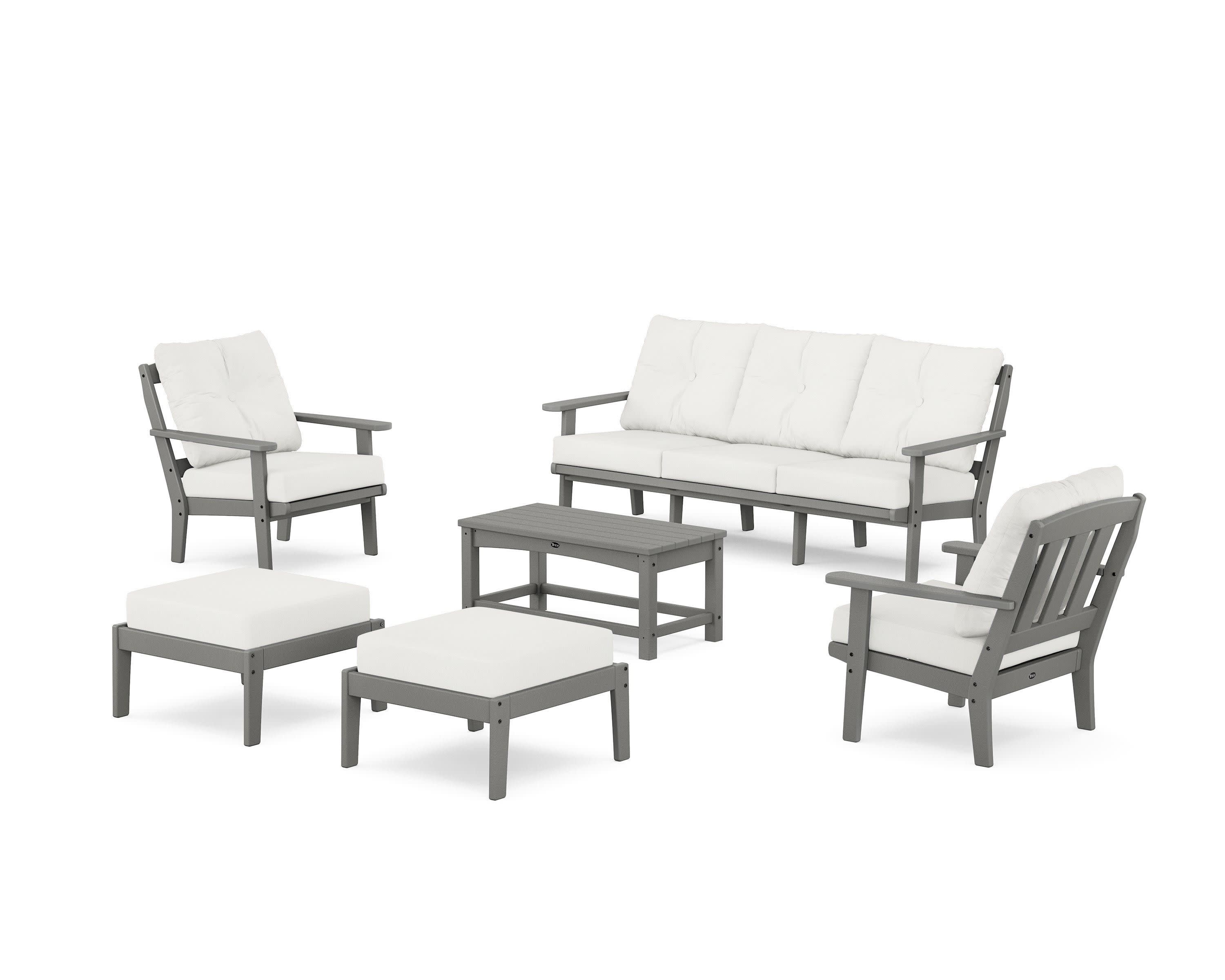 Cape Cod 6-Piece Lounge Sofa Set in Stepping Stone / Natural Linen