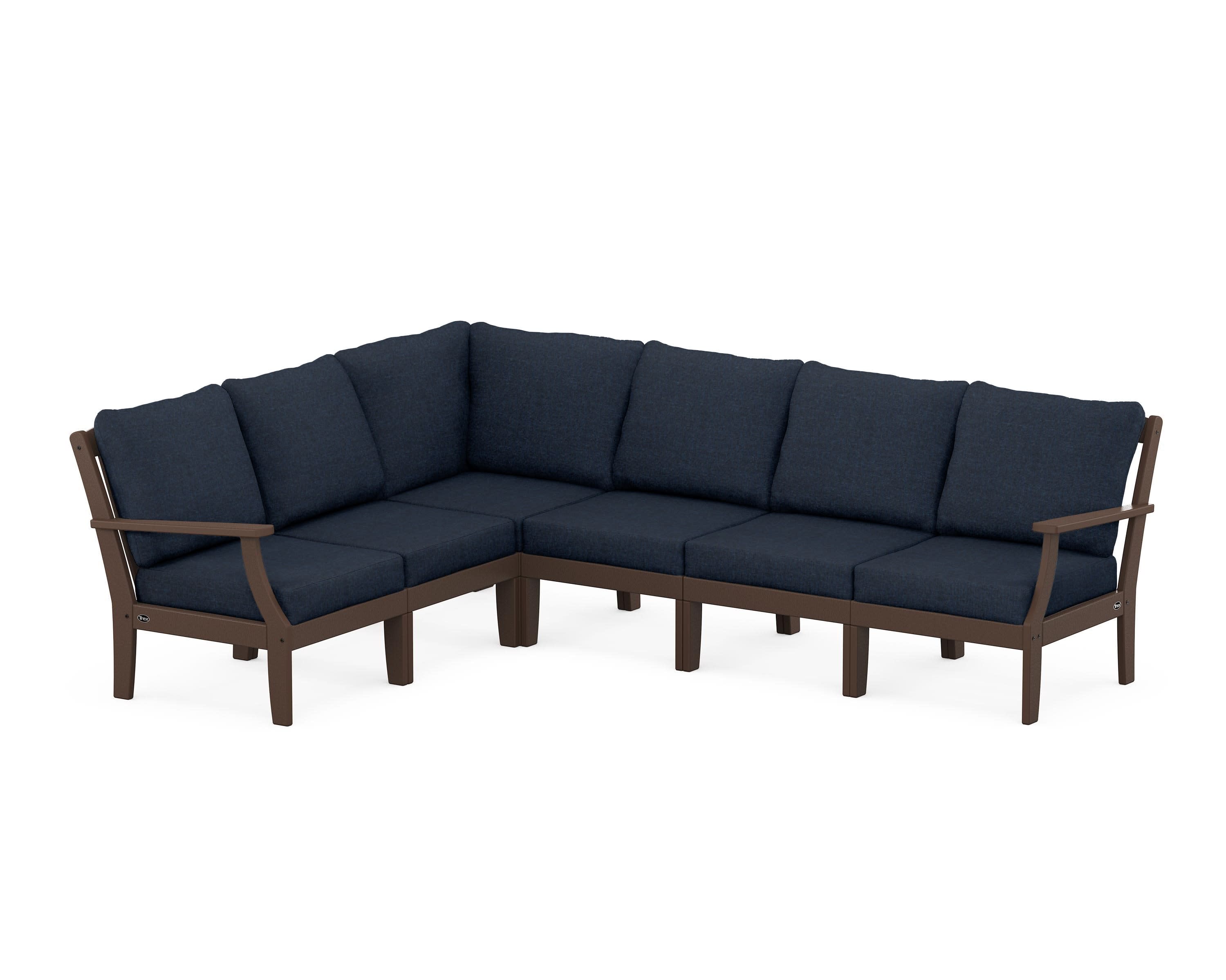 Yacht Club Modular 6-Piece Deep Seating Set in Vintage Lantern / Marine Indigo