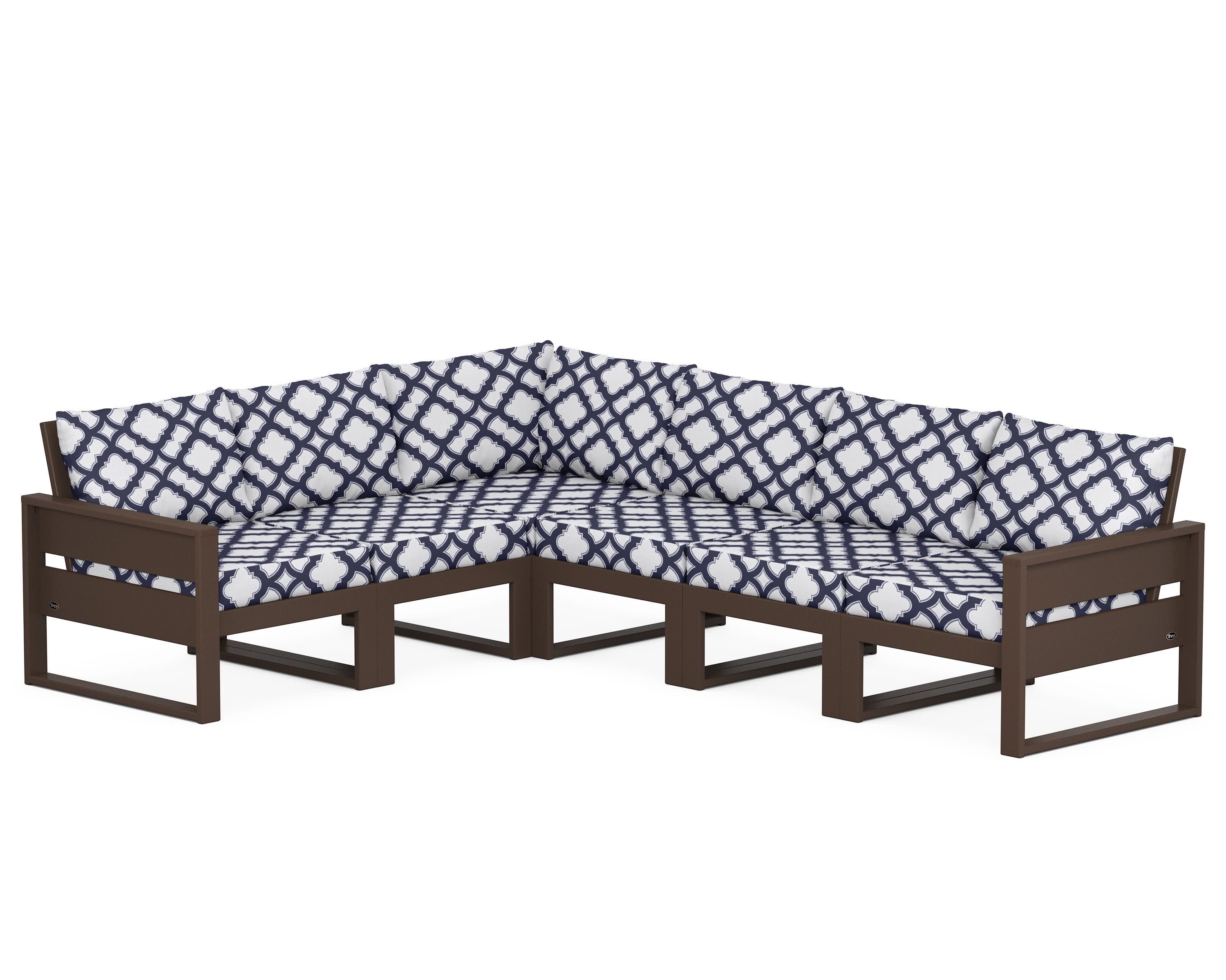 Eastport 6-Piece Sectional in Vintage Lantern / Trellis Navy