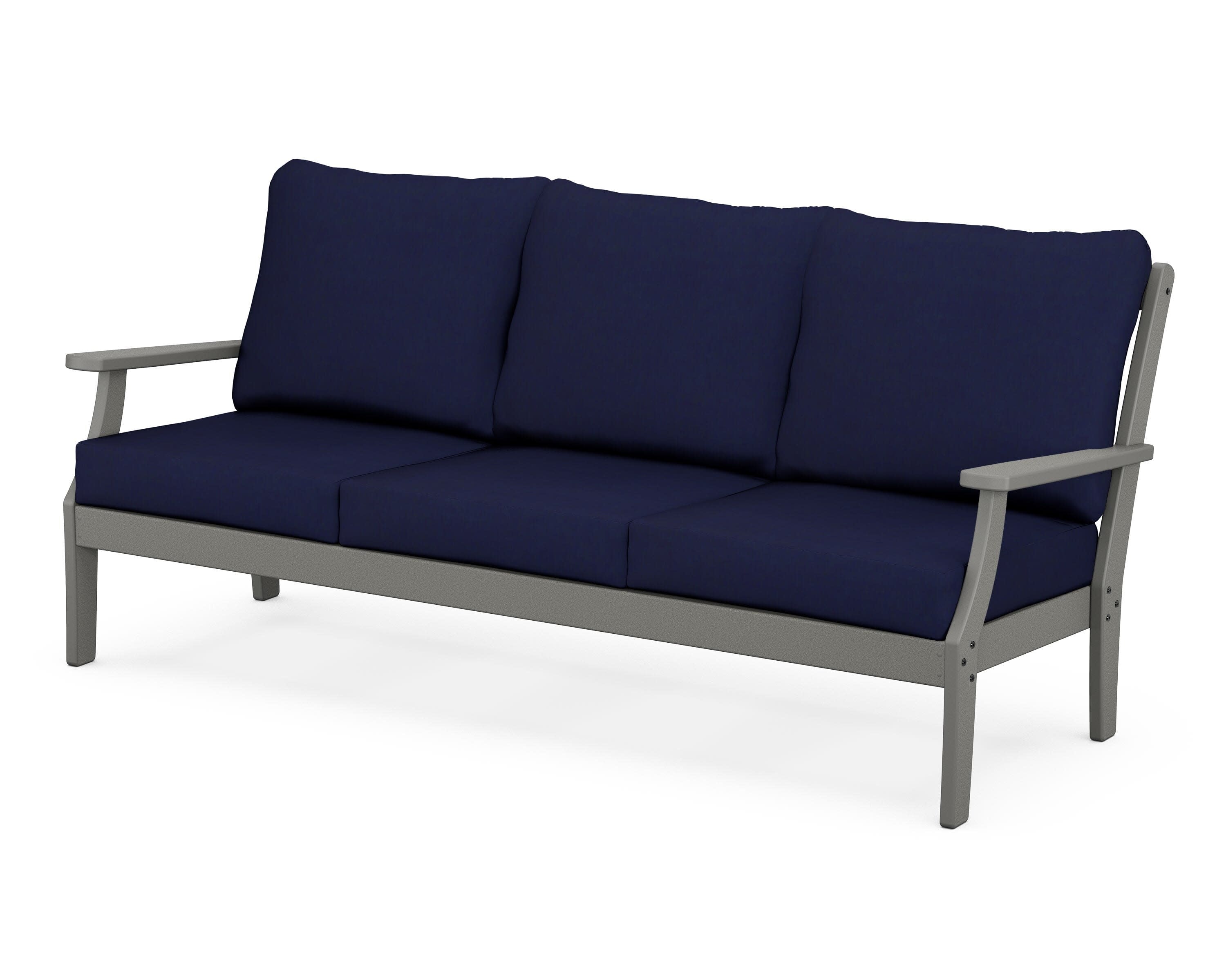 Yacht Club Deep Seating Sofa in Stepping Stone / Navy